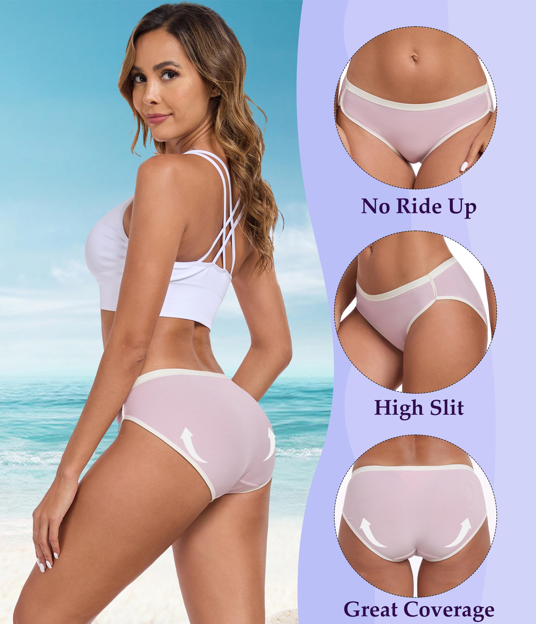 ANLIQI Women's Modal Underwear Microfiber Bikini Panties Women Soft Hipster