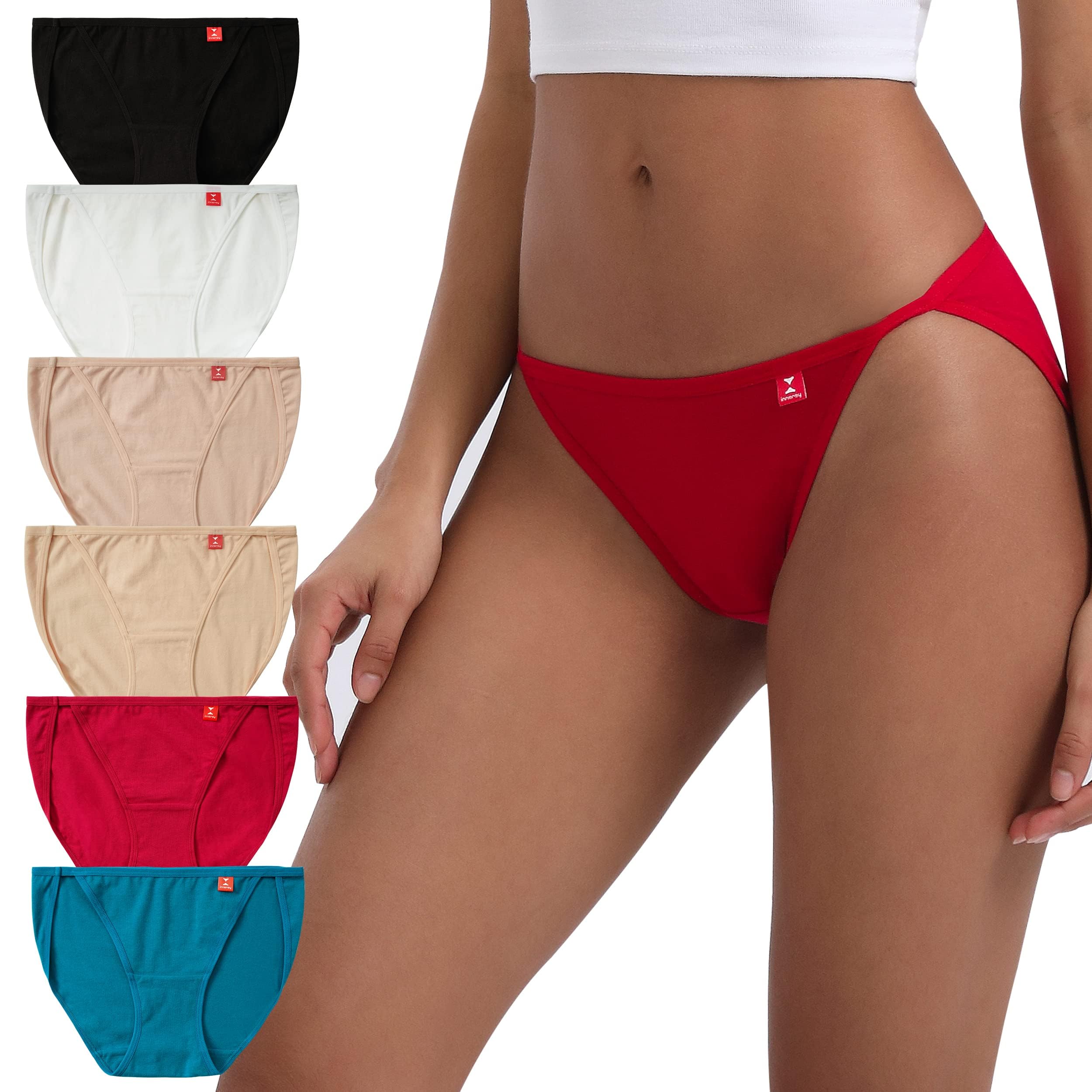 INNERSY Women's Cotton String Bikini Underwear 6-Pack