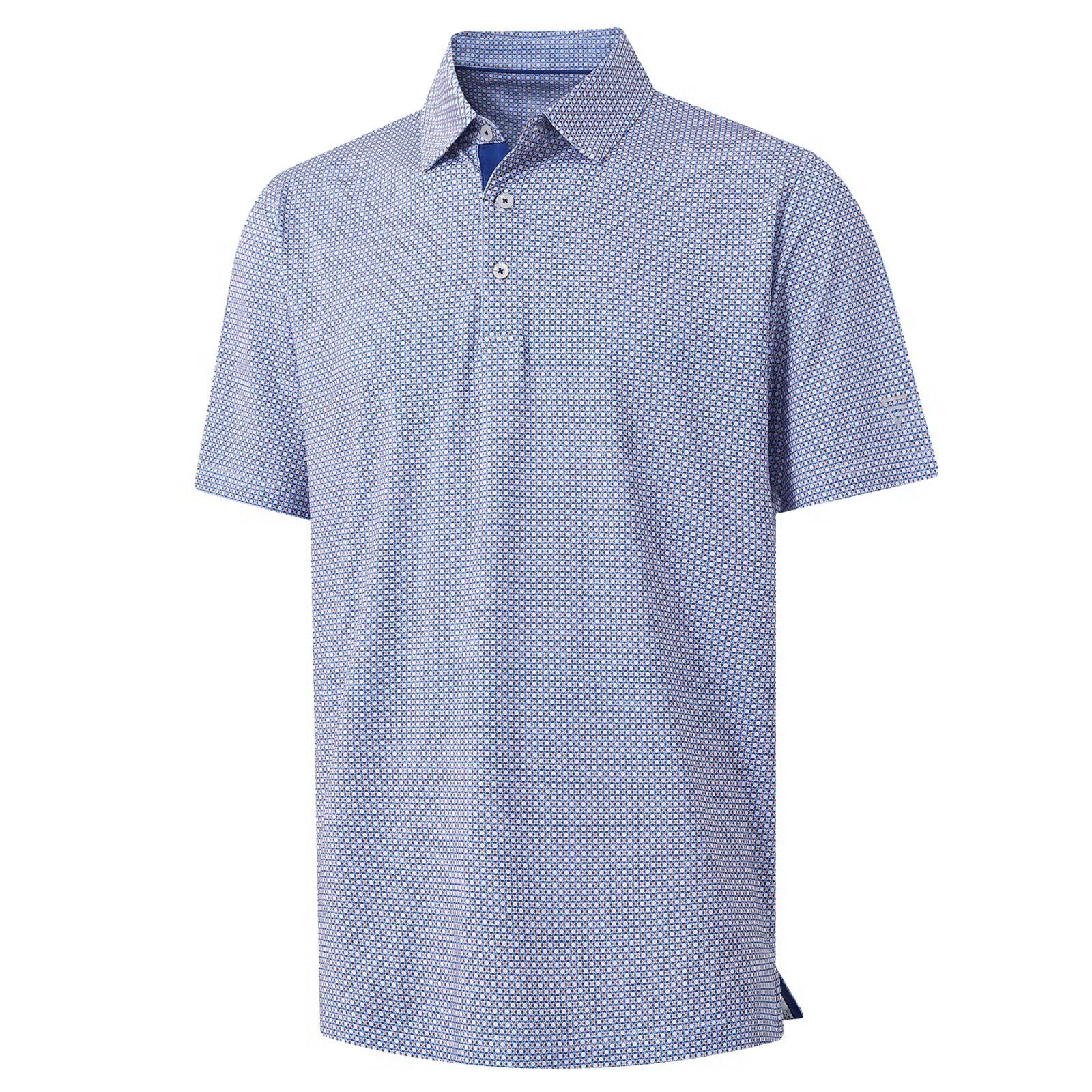 M MAELREG Mens Golf Shirt Short Sleeve Dry Fit Print Moisture Wicking Performance Patterns Collared Polo Shirt