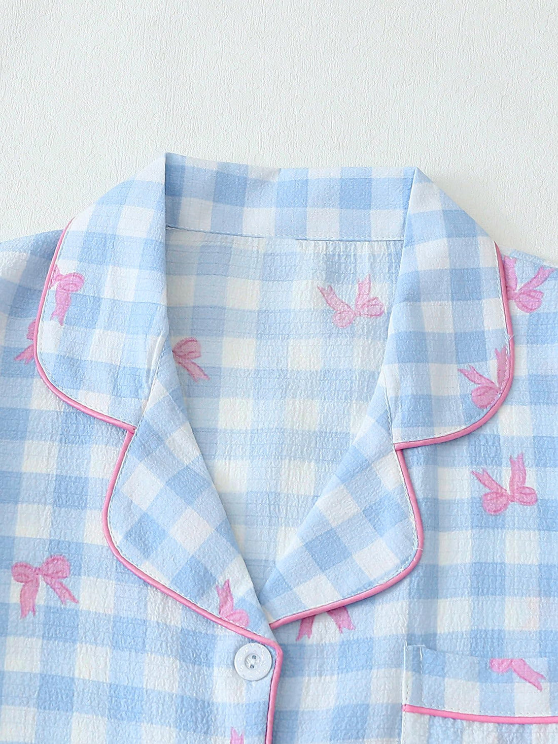Verdusa Pajamas Sets 2 Piece Gingham Cute Button Down Shirts with Shorts