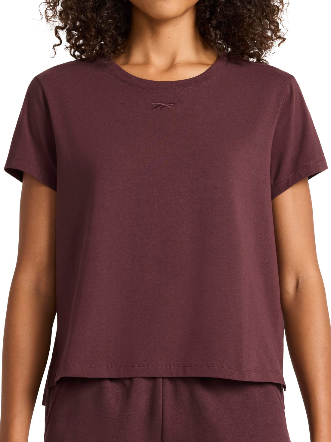 Reebok Women's Embroidery Hit Graphic Crewneck T-Shirt, Standard Fit, Lightweight Stretch Cotton Fabric