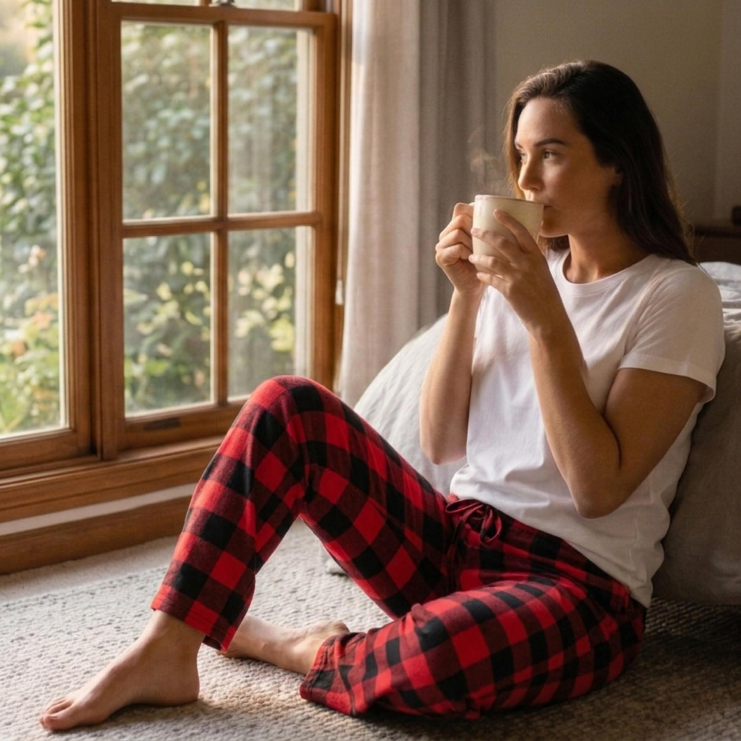 Just Love Women's Pajama Pants, Soft Stretch Jersey PJ Bottoms with Two Pockets, Elastic Waist and Drawstring