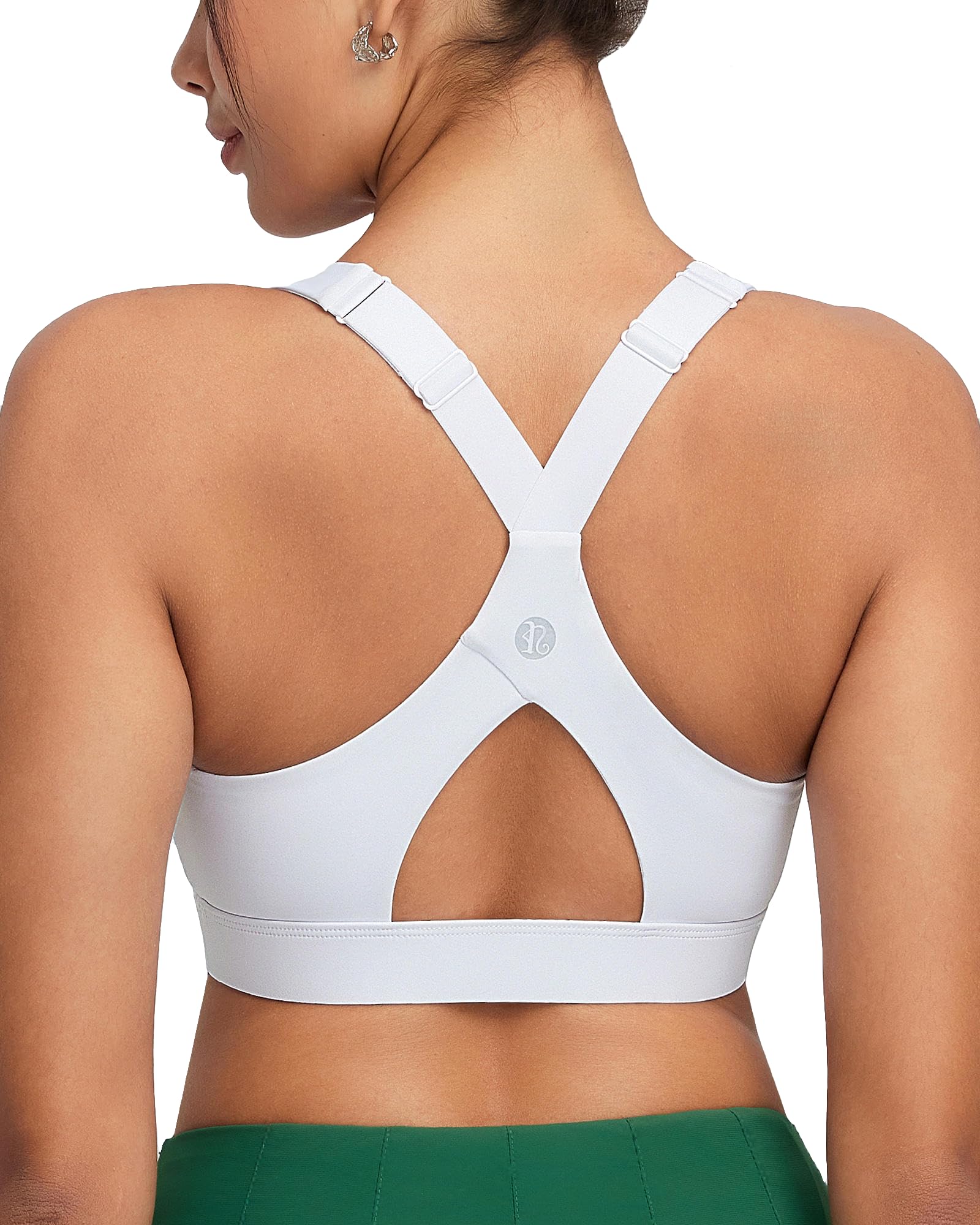 RUNNING GIRL Sports Bra for Women High Support, Molded Cup High Impact Sports Bras with Sewn in Pads Workout Running Bra
