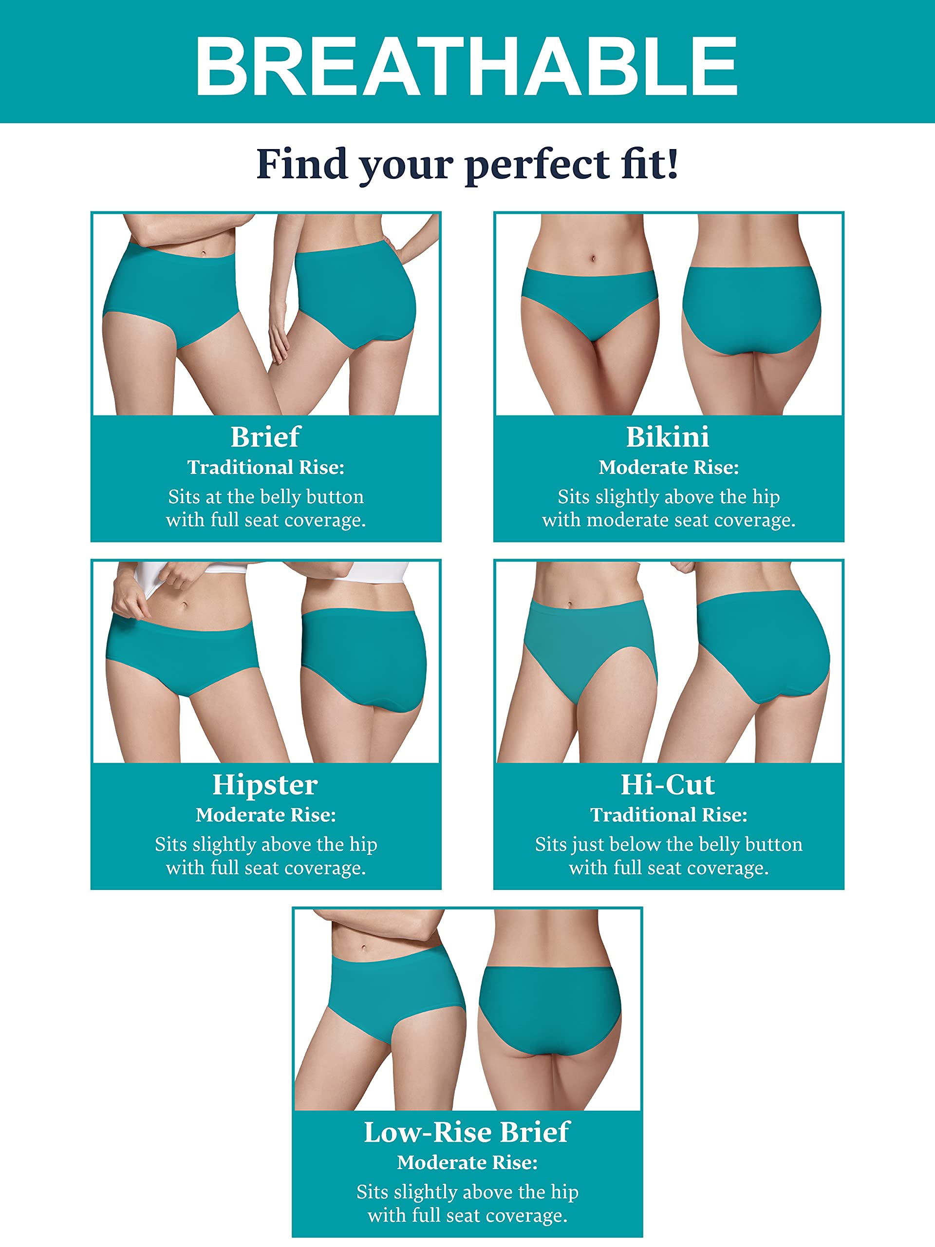 Fruit of the Loom womens Breathable Underwear, Moisture Wicking Keeps You Cool & Comfortable, Available in Plus Size