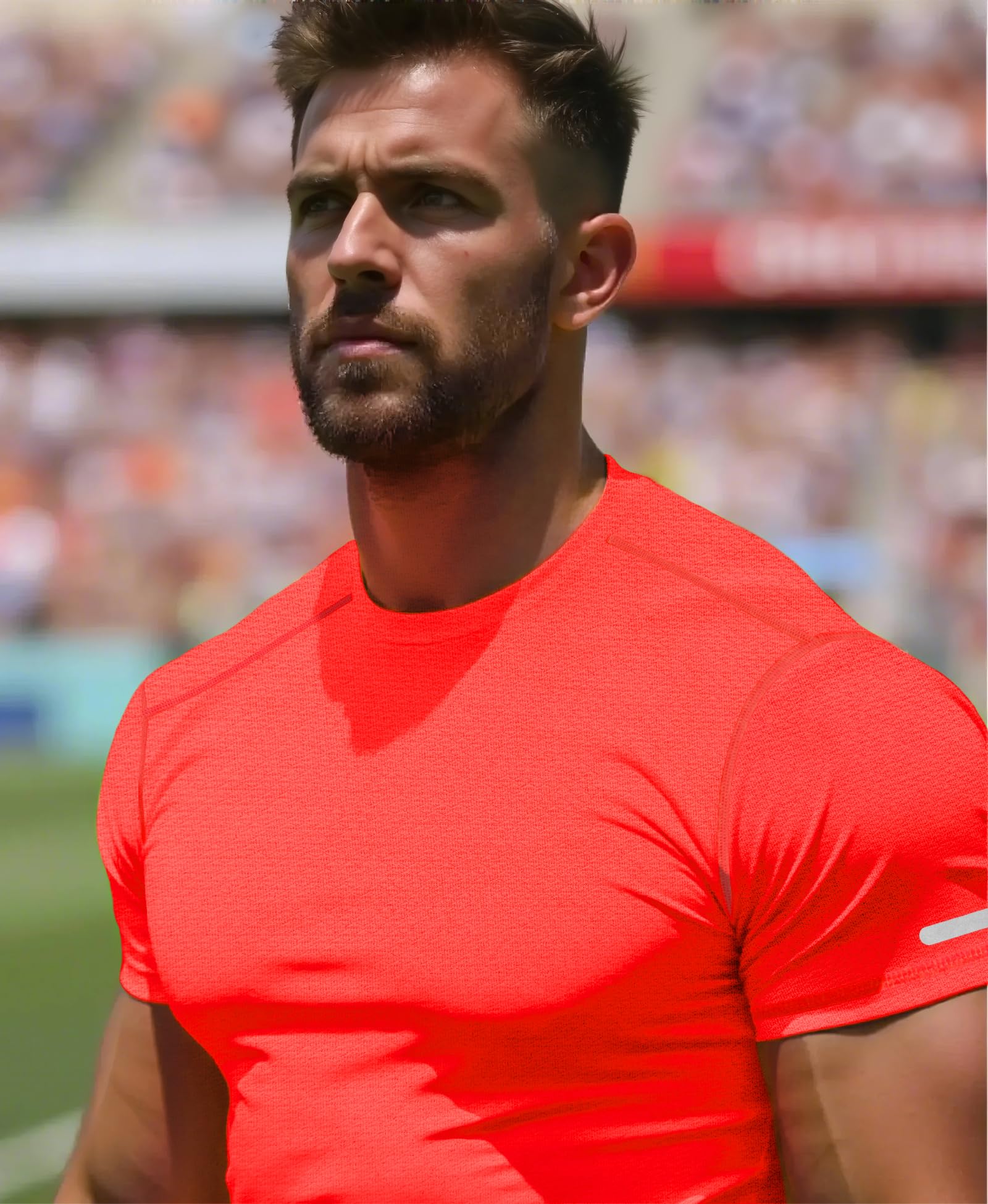 Workout Shirts Men Moisture Wicking Quick Dry Running Short Sleeve | Breathable high elasticity gym activewear tee durable lightweight athletic fit performance tshirt