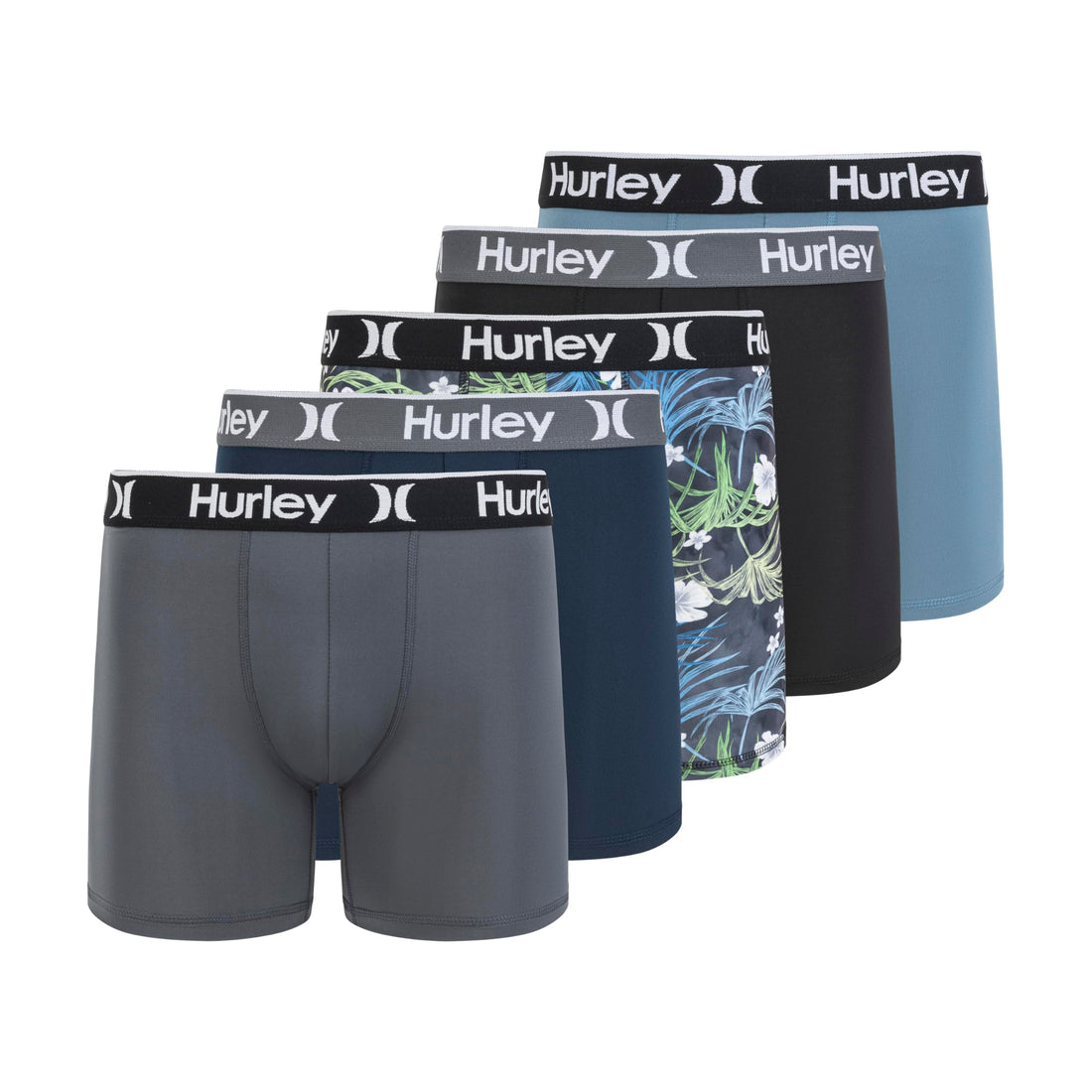Hurley mens 5 Pack Stretch Boxer Briefs