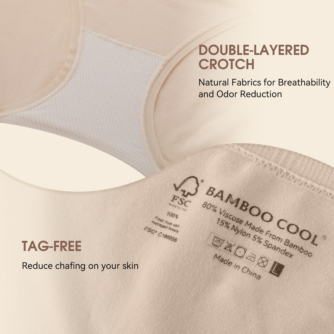 BAMBOO COOL Women's Underwear Ladies Brief Seamless Panties Moisture Wicking Stretchy Full Coverage