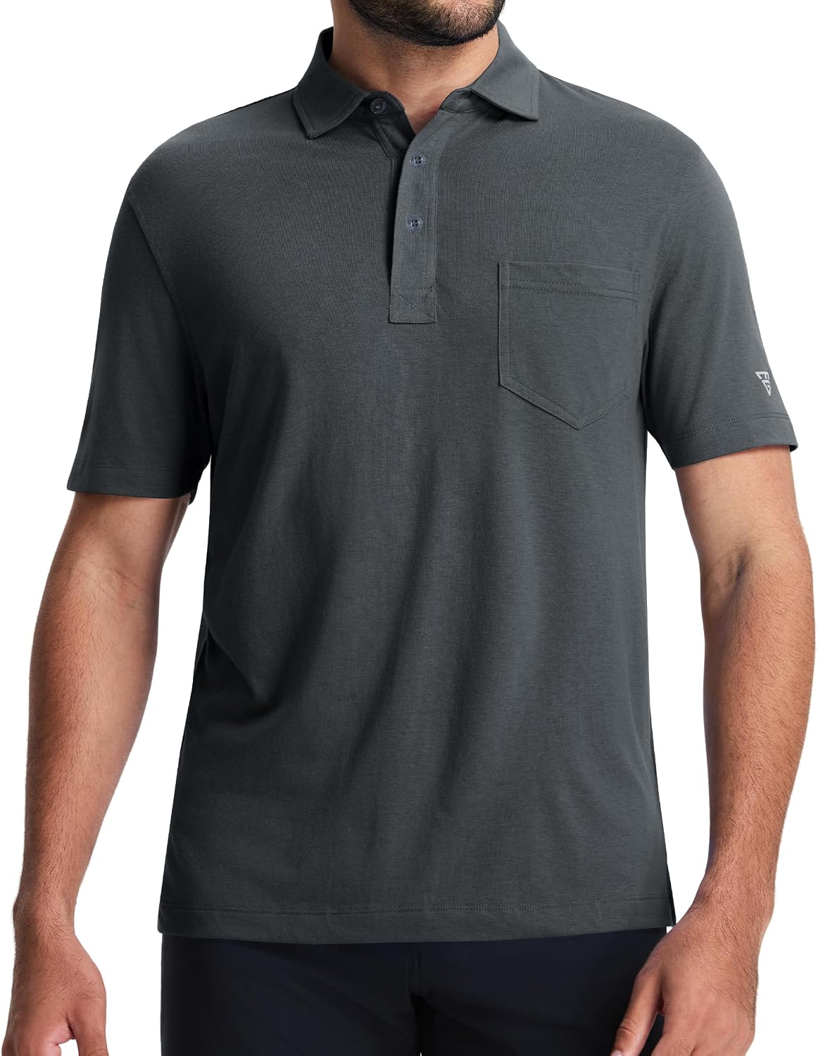 M MAELREG Mens Golf Shirts Short Sleeve Lightweight Soft Cotton Blend with Pocket Summer Casual Daily Wear