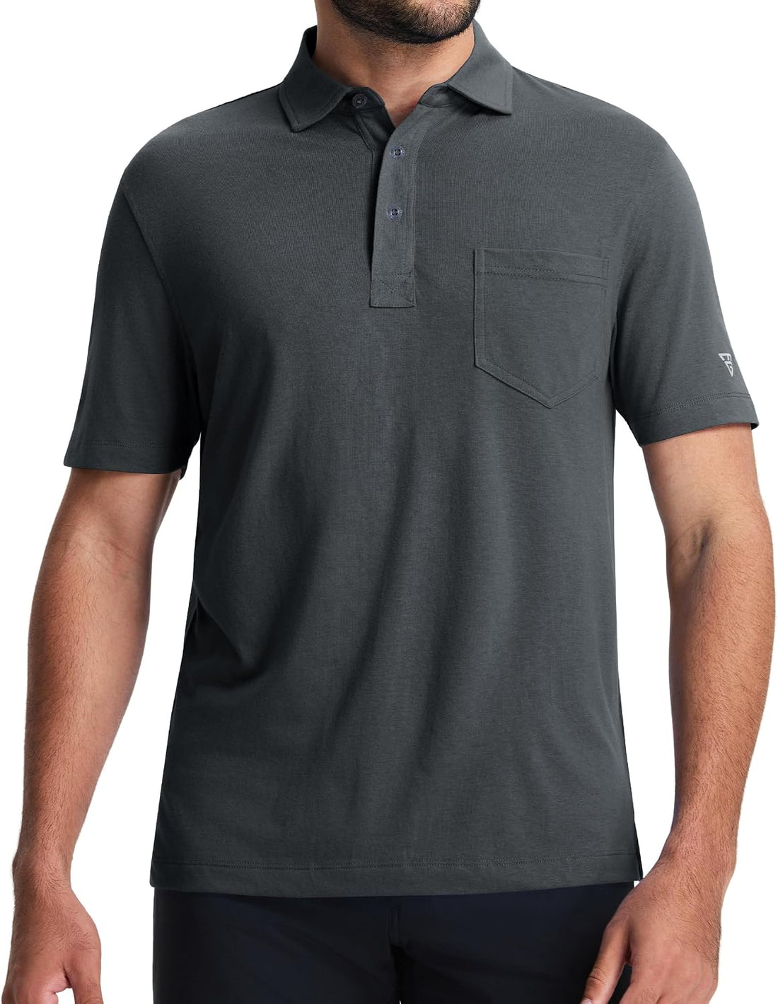M MAELREG Mens Golf Shirts Short Sleeve Lightweight Soft Cotton Blend with Pocket Summer Casual Daily Wear