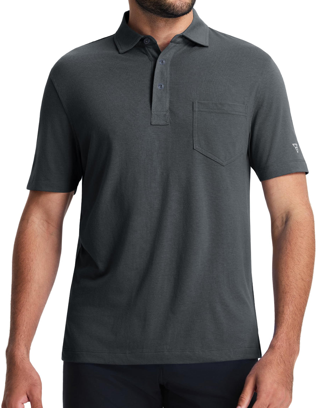 M MAELREG Mens Golf Shirts Short Sleeve Lightweight Soft Cotton Blend with Pocket Summer Casual Daily Wear