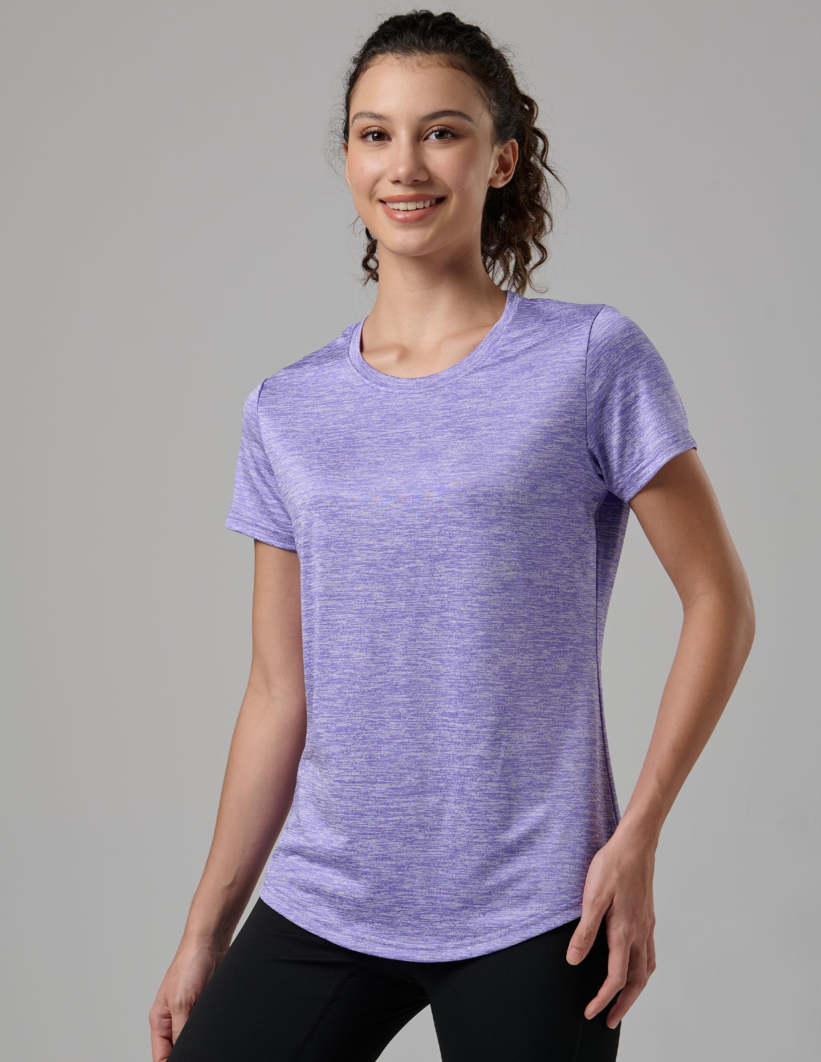 Liberty Imports 5 Pack Women's Dry Fit Workout Tops, Athletic Short Sleeve T Shirts for Yoga Gym (Available in Plus Sizes)