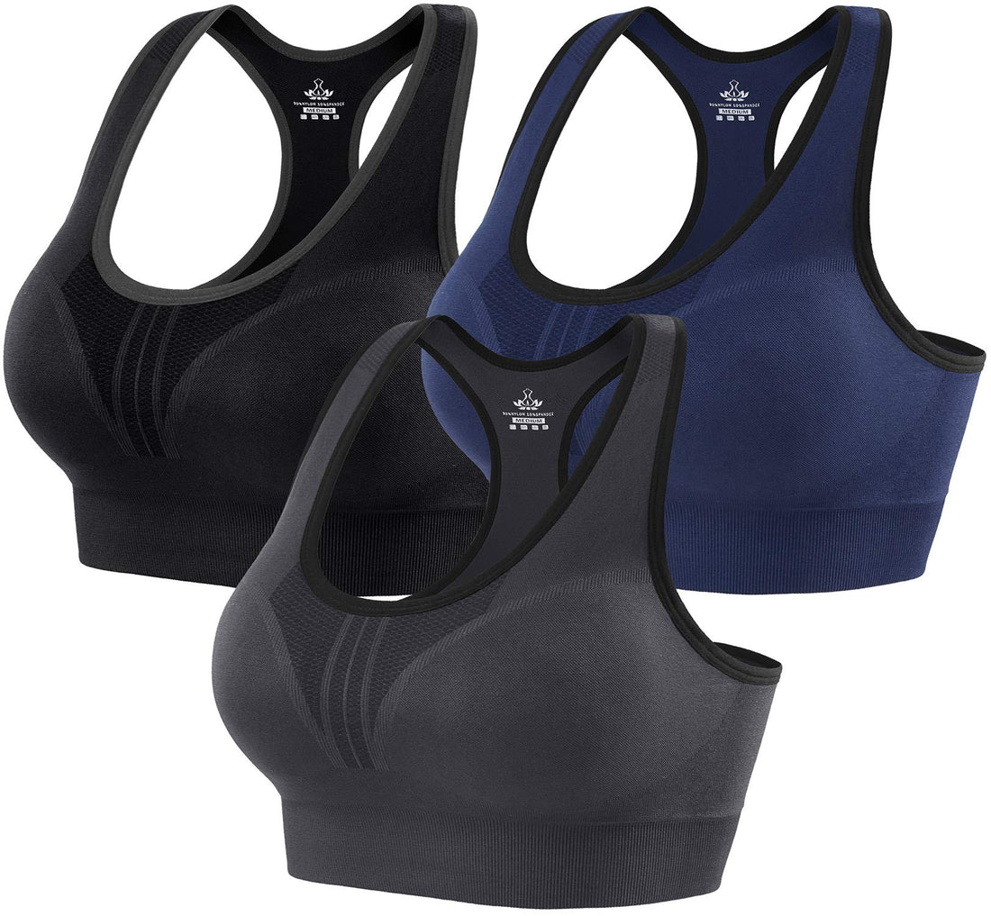 Heathyoga High Impact Sports Bras for Women High Support Padded Sports Bra Pack Racerback Bras for Women Workout Bra Sets