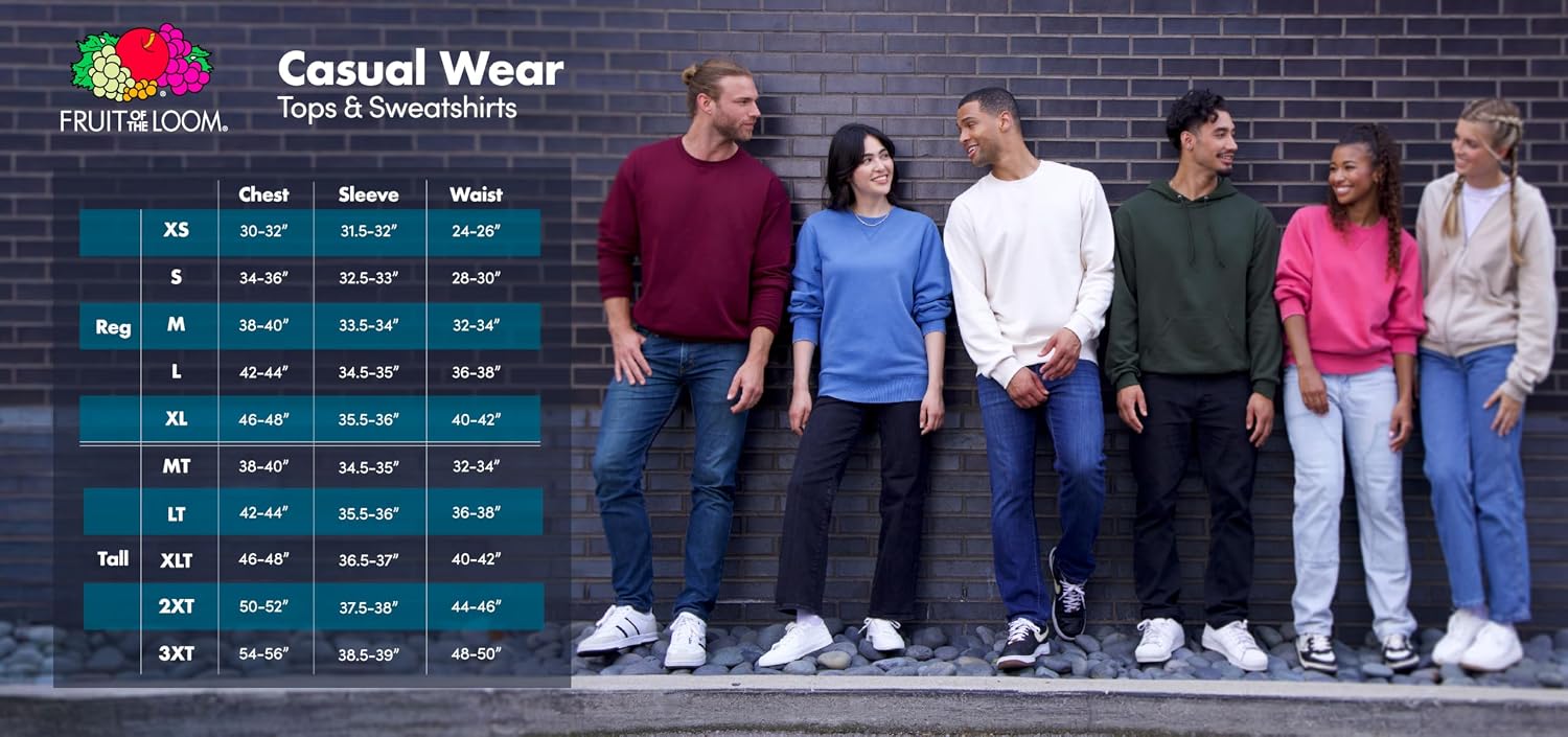 Fruit of the Loom Men's Eversoft Fleece Pullover Hooded Sweatshirt, Moisture Wicking & Breathable