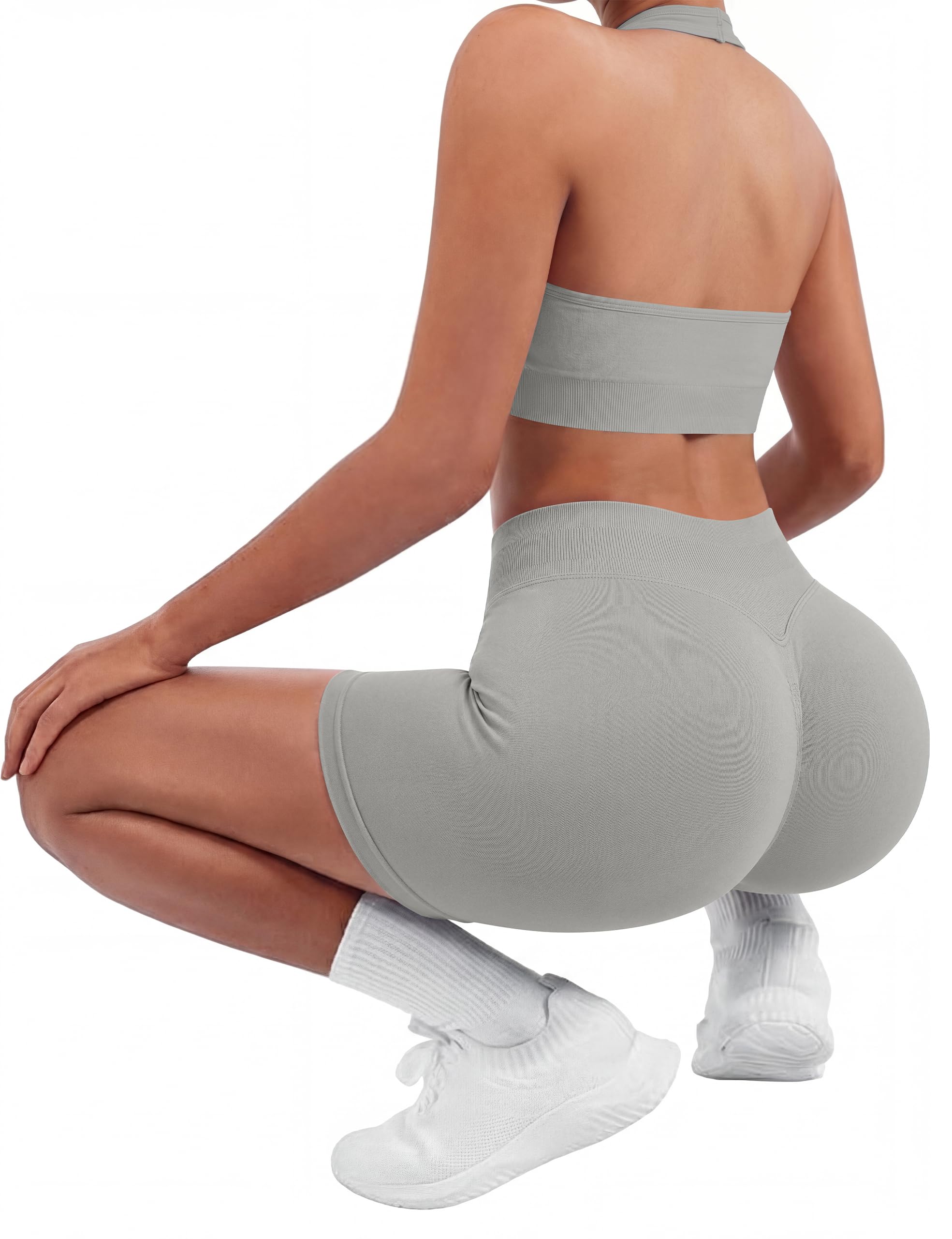 VVX Gym Shorts Women Workout High Waisted Scrunch Butt Lifting Tummy Control Seamless Yoga Biker Spandex Booty Shorts 3 Pack