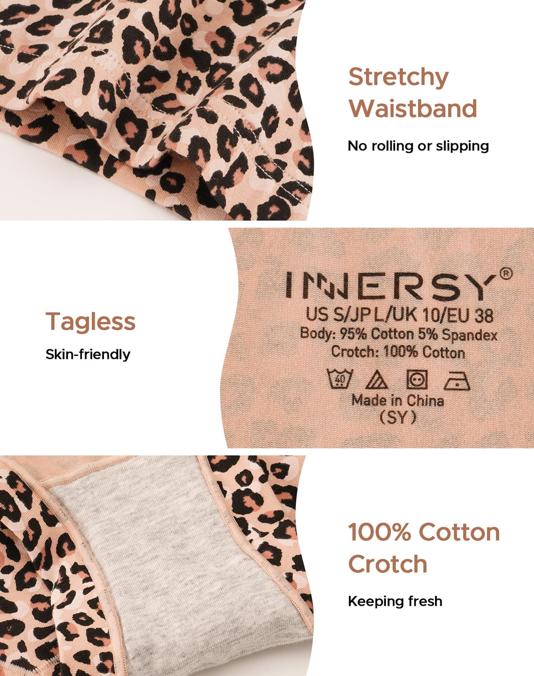INNERSY Women's Boyshorts Underwear Cotton Soft Boxer Briefs 4-Pack