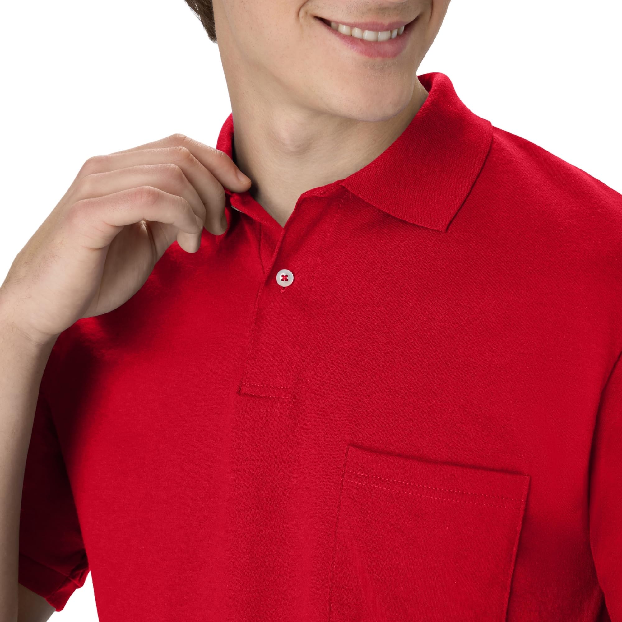 Hanes Men's Short Sleeve Jersey Pocket Polo (Pack of 2)