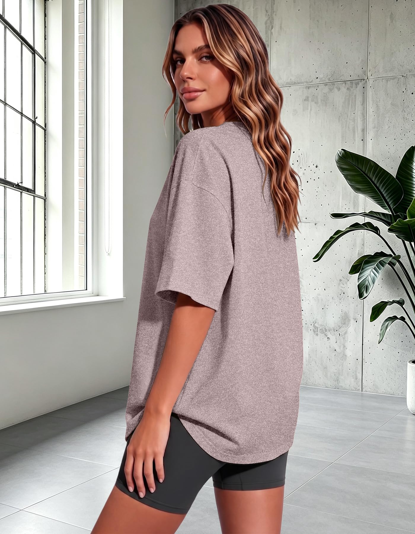HOPLYNN 3 Pack Oversized Tshirts for Women, Summer Baggy Loose Fit Tops Crew Neck Workout Tees Plus Size T Shirts