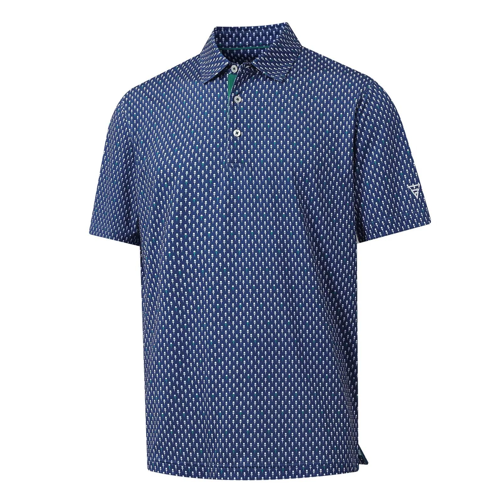 M MAELREG Mens Golf Shirt Short Sleeve Dry Fit Print Moisture Wicking Performance Patterns Collared Polo Shirt
