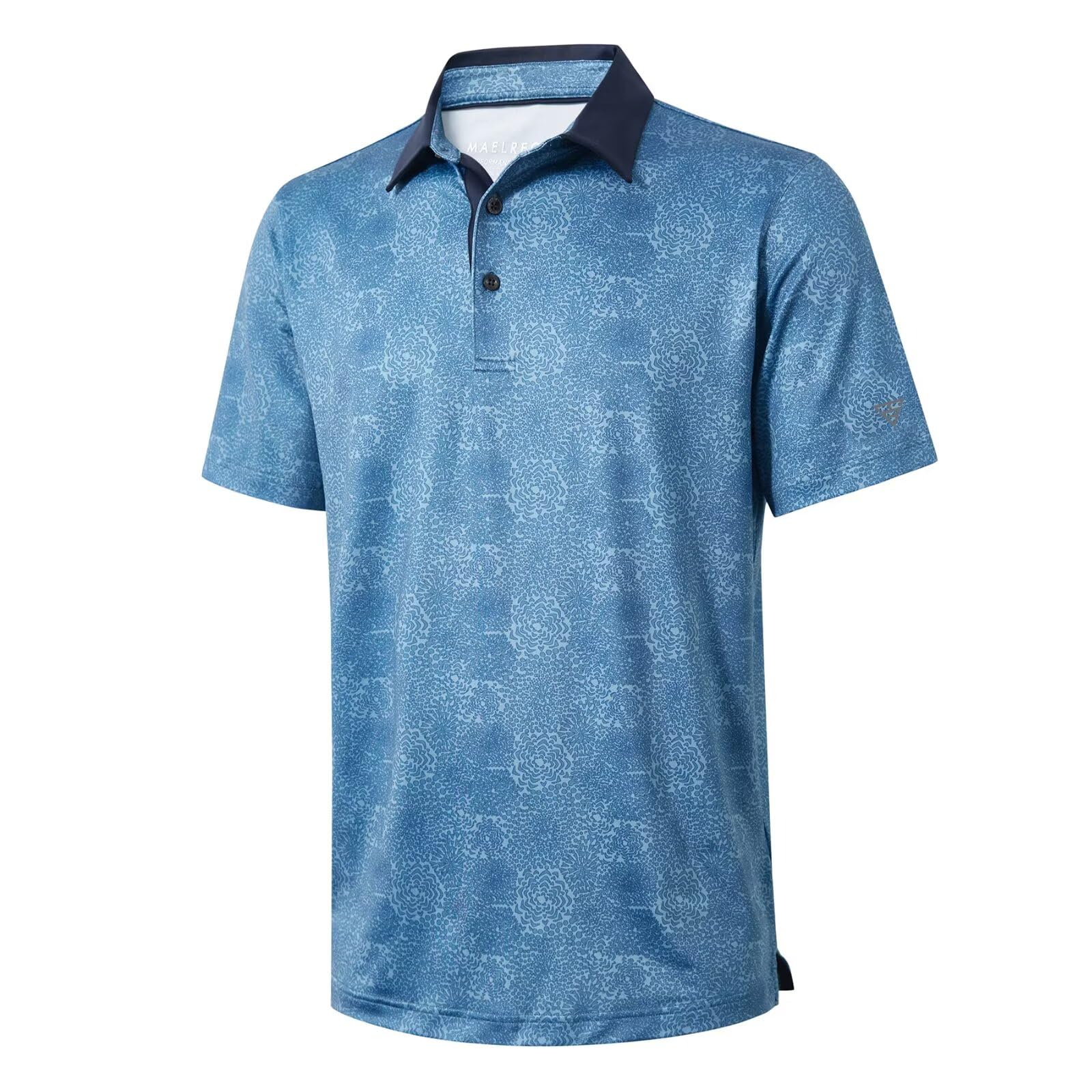 Golf Shirts for Men Dry Fit Short Sleeve Print Performance Moisture Wicking Polo Shirt