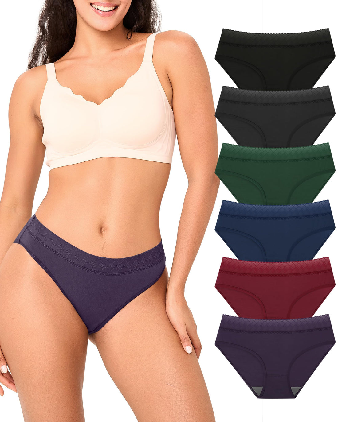 BAMBOO COOL Womens Underwear Bikini Underpants Hipster Ladies Panties Soft Stretch Breathable Panties for Women, 5-Pack