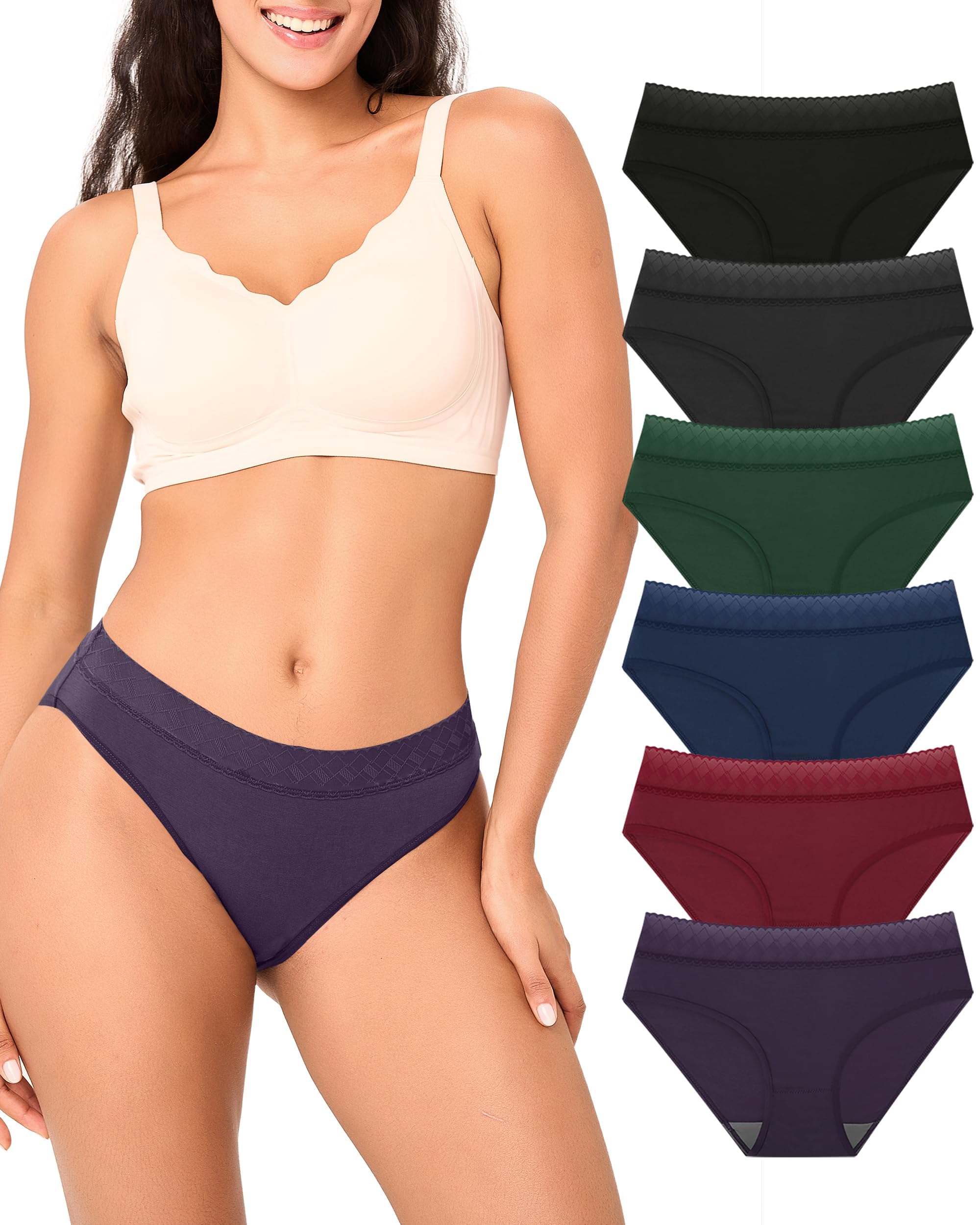 BAMBOO COOL Womens Underwear Bikini Underpants Hipster Ladies Panties Soft Stretch Breathable Panties for Women, 5-Pack