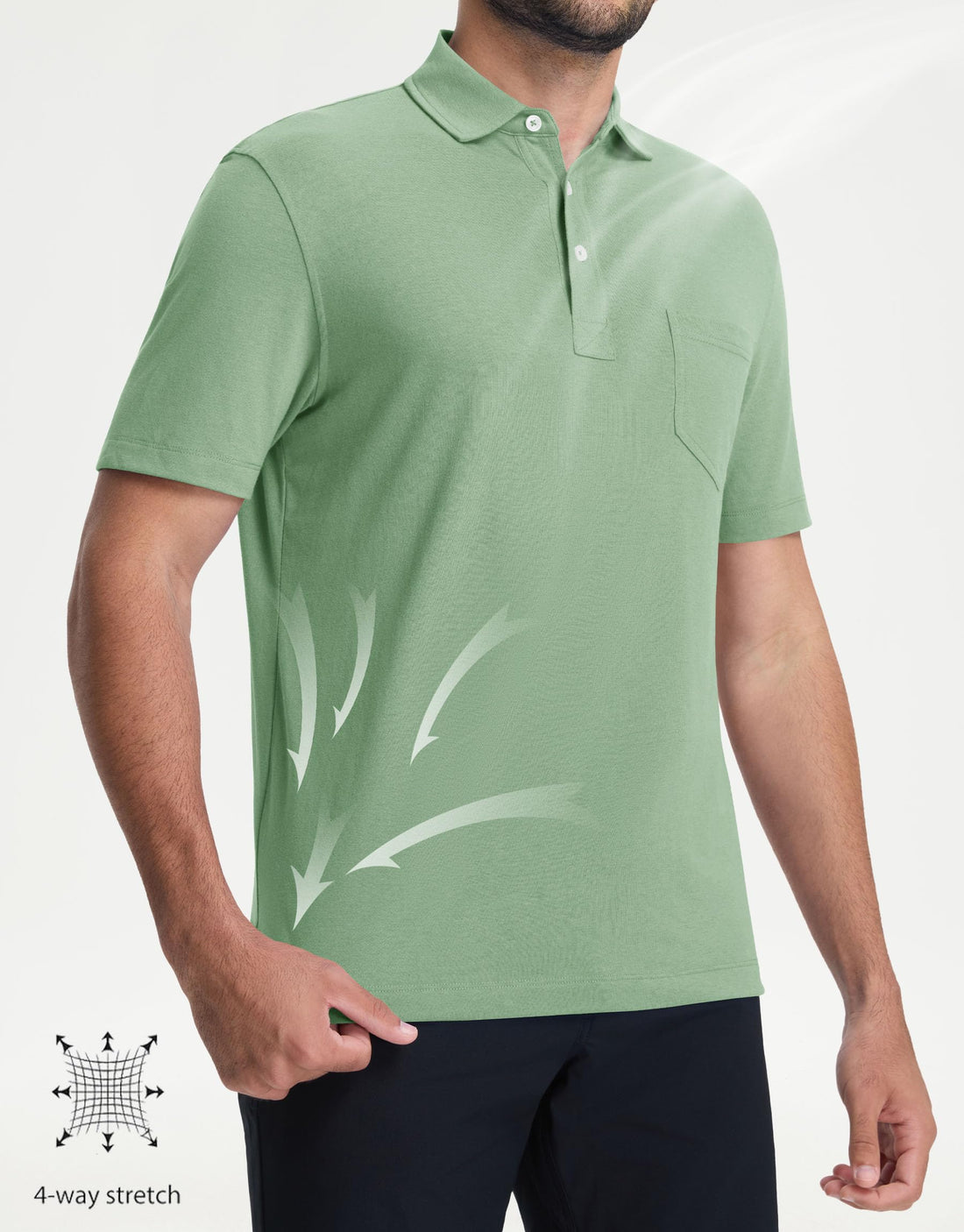M MAELREG Mens Golf Shirts Short Sleeve Lightweight Soft Cotton Blend with Pocket Summer Casual Daily Wear