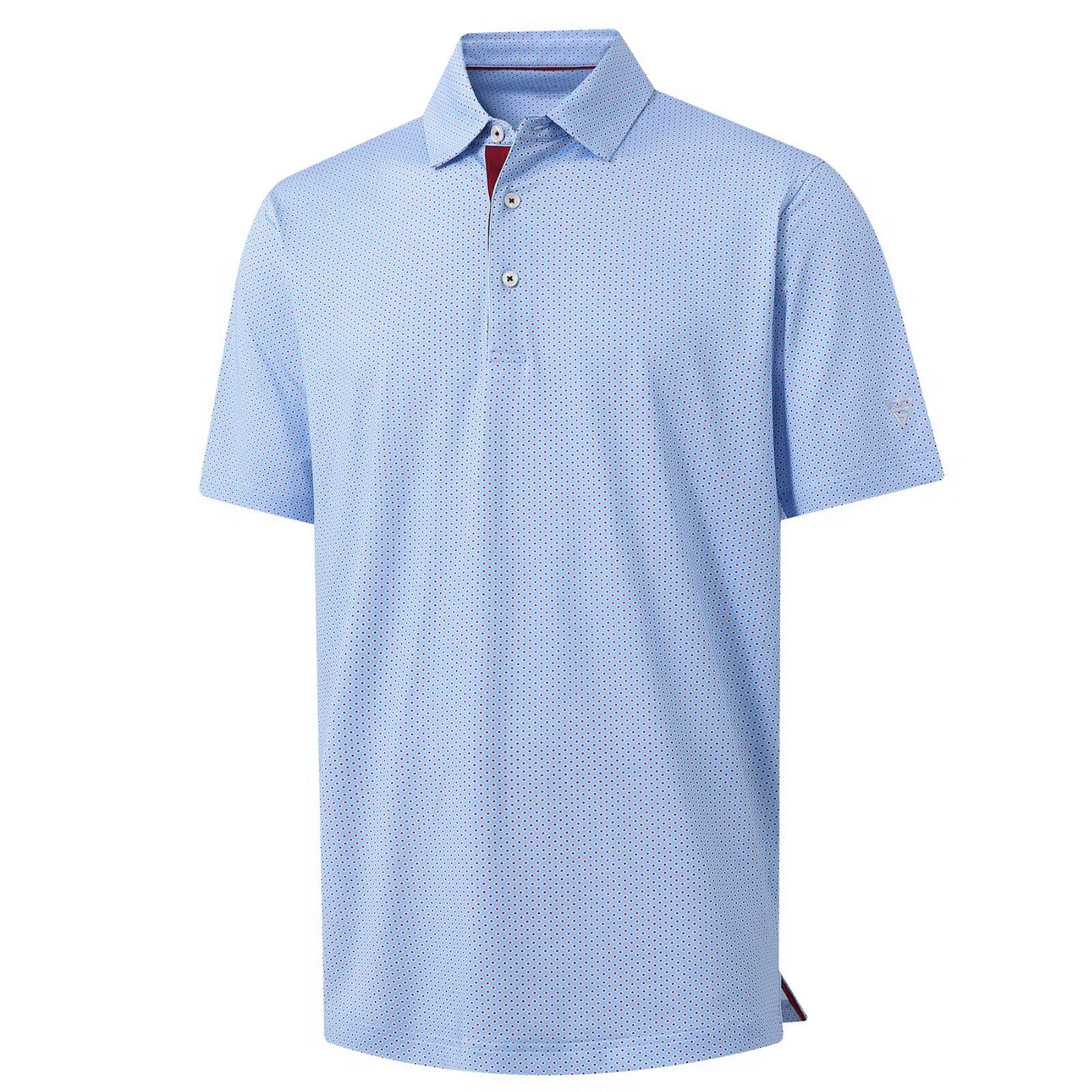 M MAELREG Mens Golf Shirt Short Sleeve Dry Fit Print Moisture Wicking Performance Patterns Collared Polo Shirt