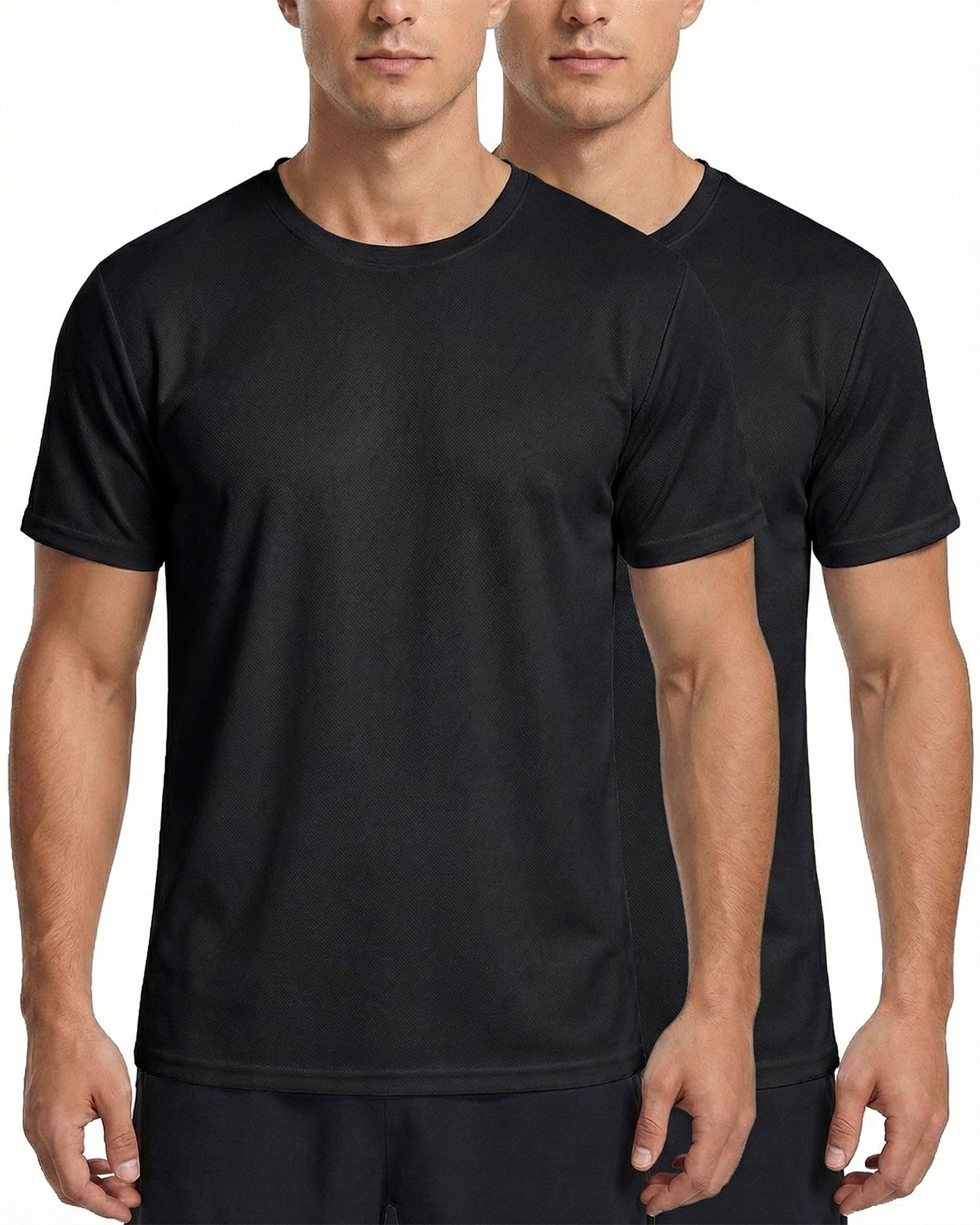 2Pcs Men's Short-Sleeve Sports T-Shirts, Quick-Drying and Breathable Tops for Gym, and Running