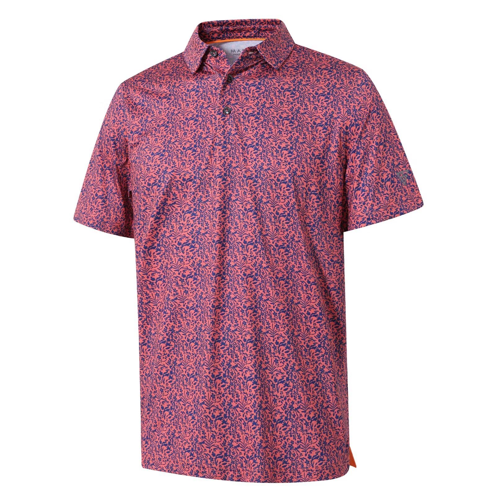Golf Shirts for Men Dry Fit Short Sleeve Print Performance Moisture Wicking Polo Shirt