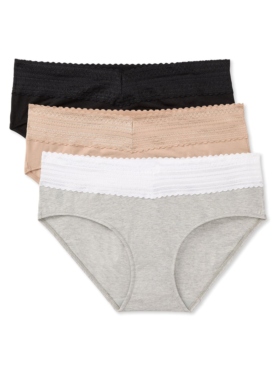 Warner's Women's Blissful Benefits Dig-Free Comfort Waist with Lace Cotton Hipster 3-Pack Ru2263w