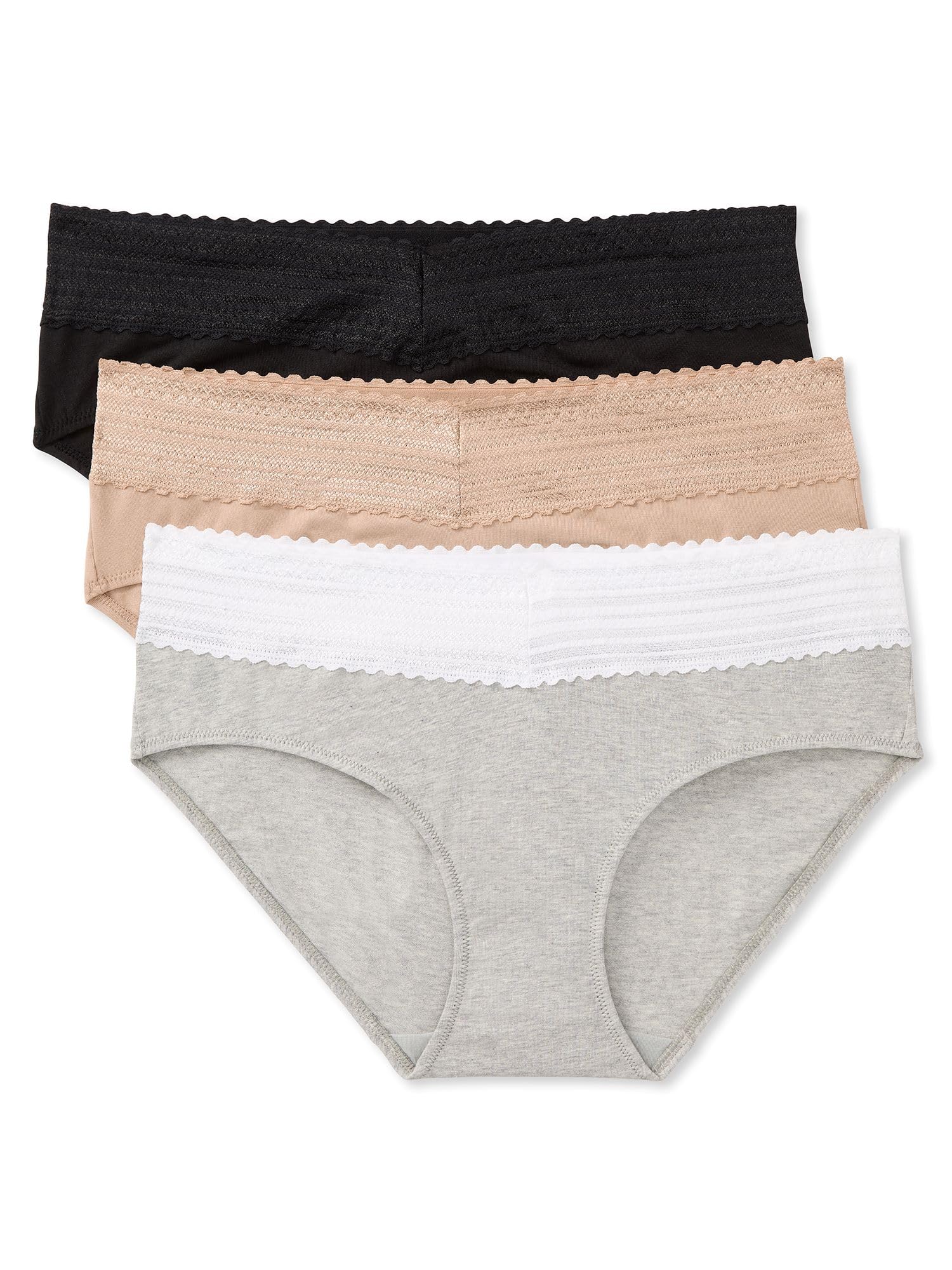 Warner's Women's Blissful Benefits Dig-Free Comfort Waist with Lace Cotton Hipster 3-Pack Ru2263w