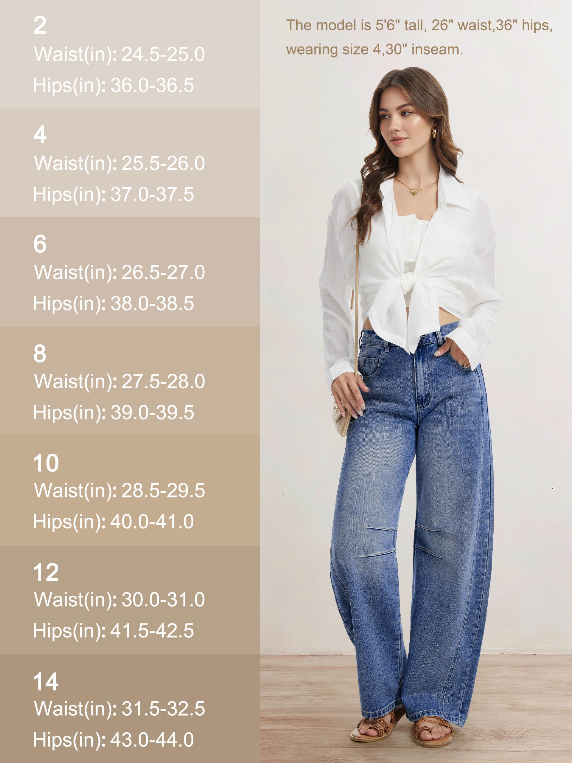 SEVEGO Womens Tall 30/32/34 Barrel Jeans Vintage Wide Leg Mid Rise Baggy Y2k Cropped Relax Fit Denim Trouser Ankle Pants