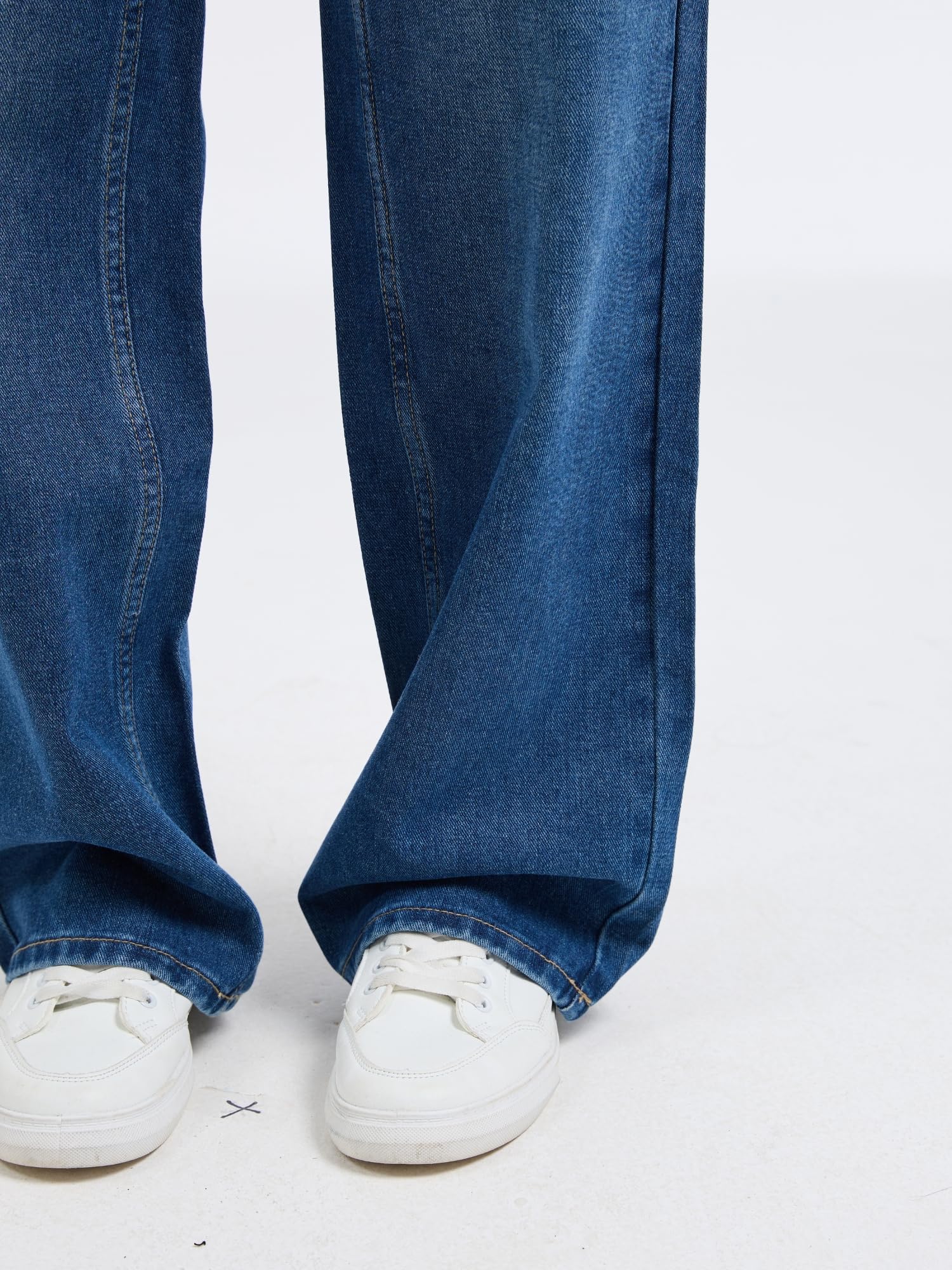 Straight Leg Jeans for Women Mid Waisted Casual Washed Vintage Loose Fit Boyfriend Jeans Denim Pants