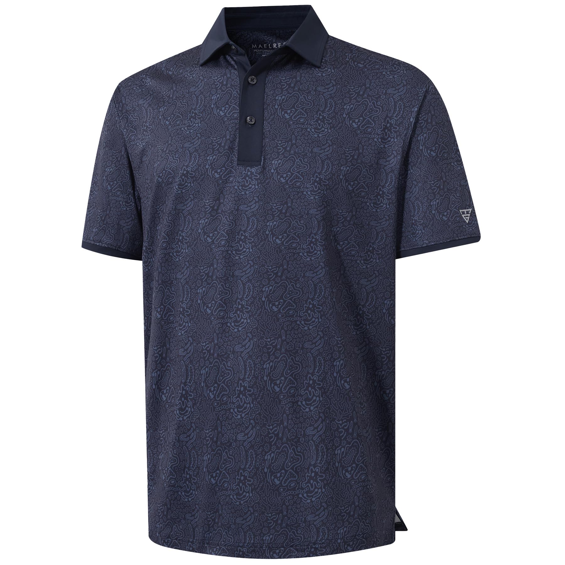 M MAELREG Golf Polo Shirts for Men Dry Fit Performance Lightweight Printing Contrast Collar Mens Golf Shirts Short Sleeve