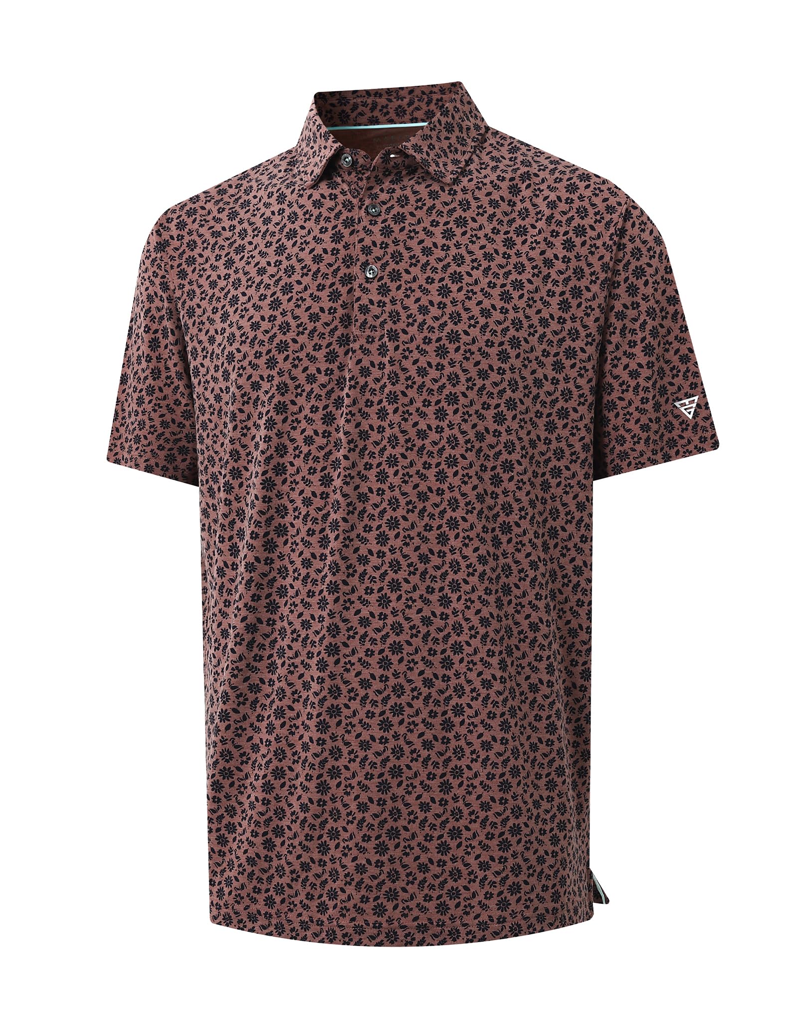 M MAELREG Golf Shirts for Men Print Performance Moisture Wicking Dry Fit Heather Stripe Collared Mens Polo Shirt Short Sleeve