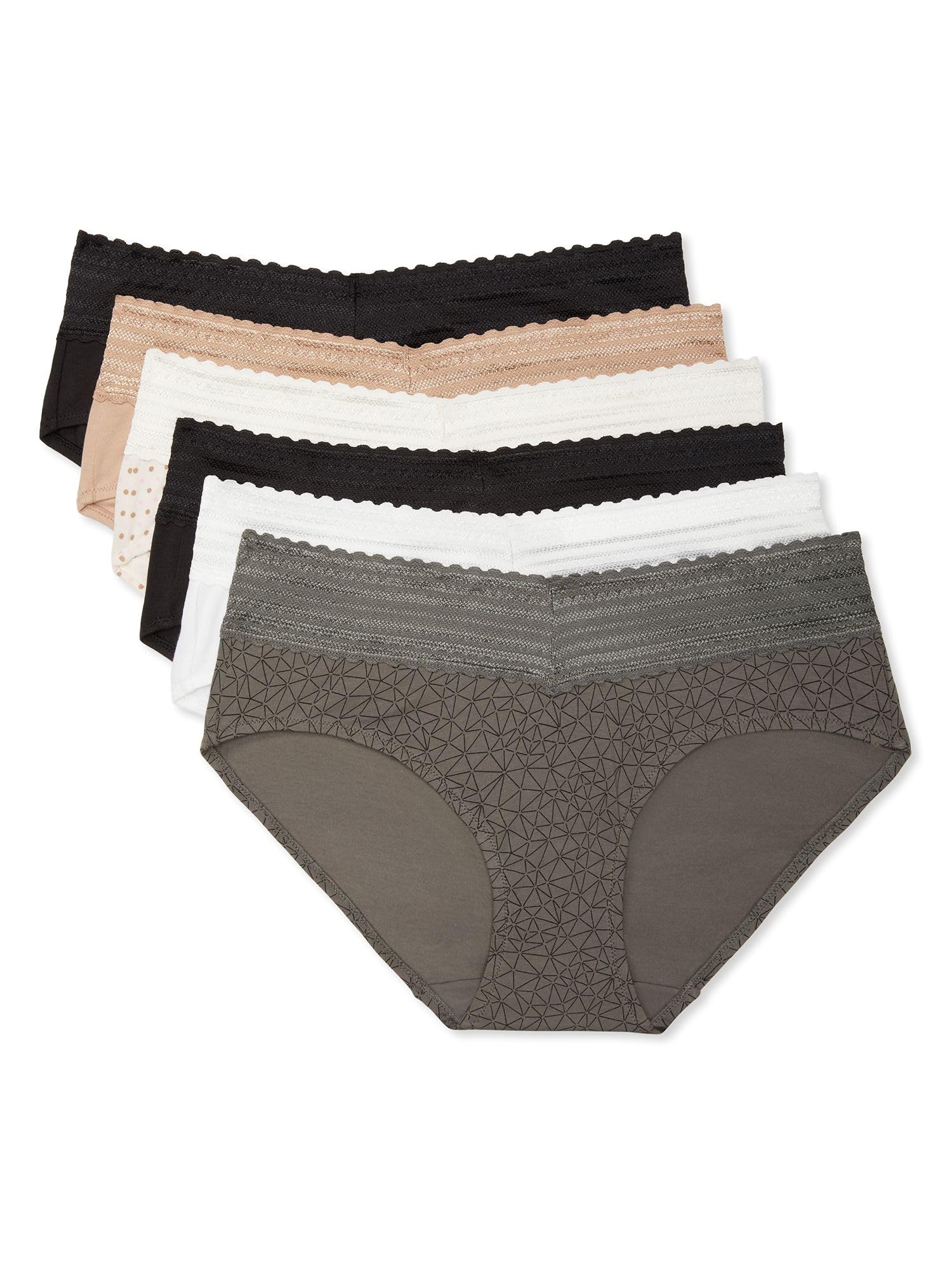 Warner's Women's Blissful Benefits Dig-free Comfort Waist With Lace Cotton Hipster 6-pack Ru2266w