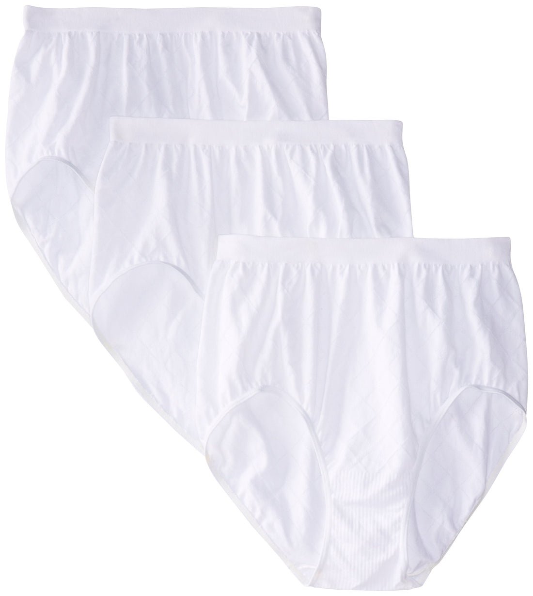 Bali Women's Comfort Revolution Seamless Brief Underwear, Microfiber Stretch Panty, 3-pack