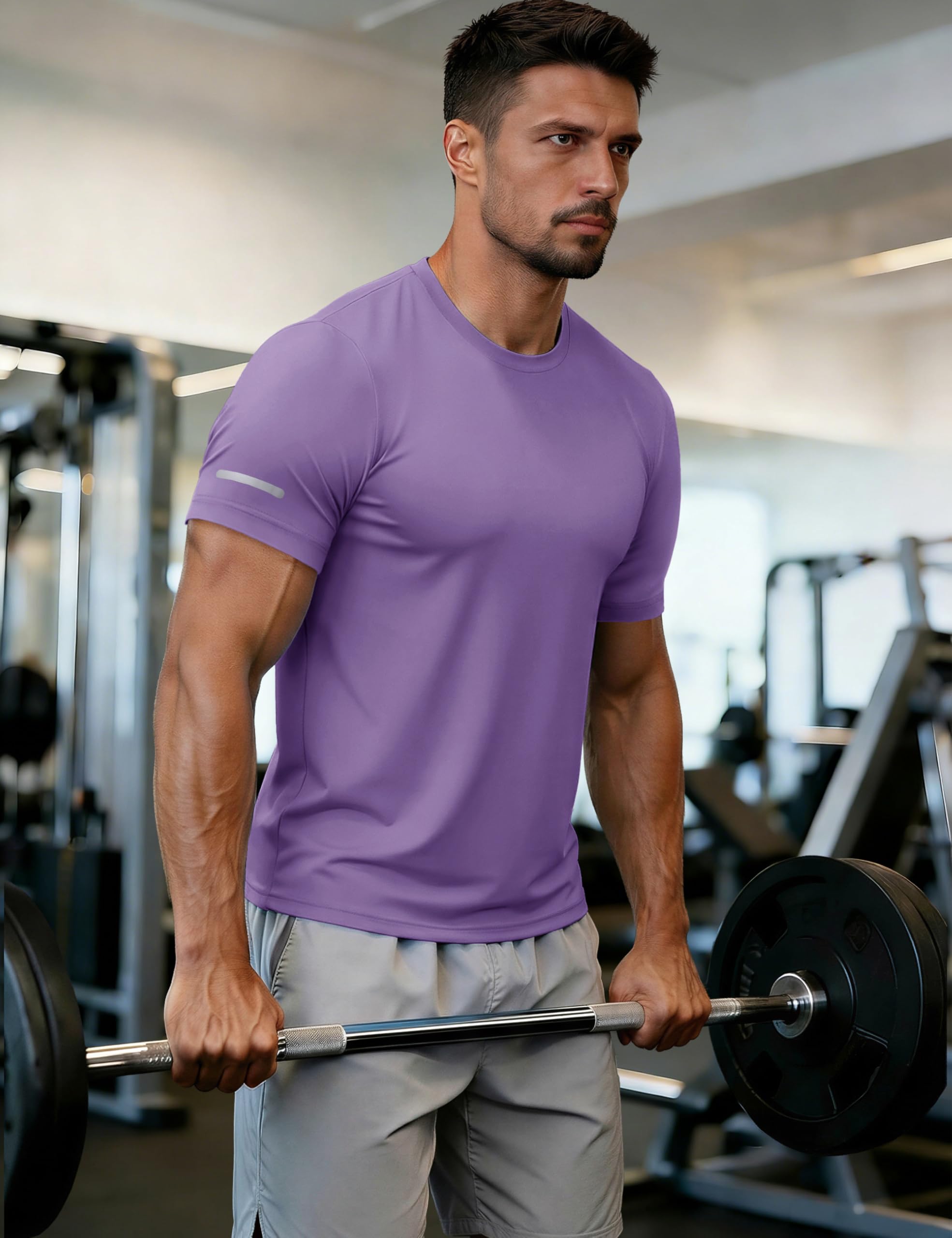 MAGCOMSEN Mens Workout Shirts Dry Fit Sun Protection Athletic Short Sleeve Shirt UPF 50+ Gym Running Swim Rash Guard Top