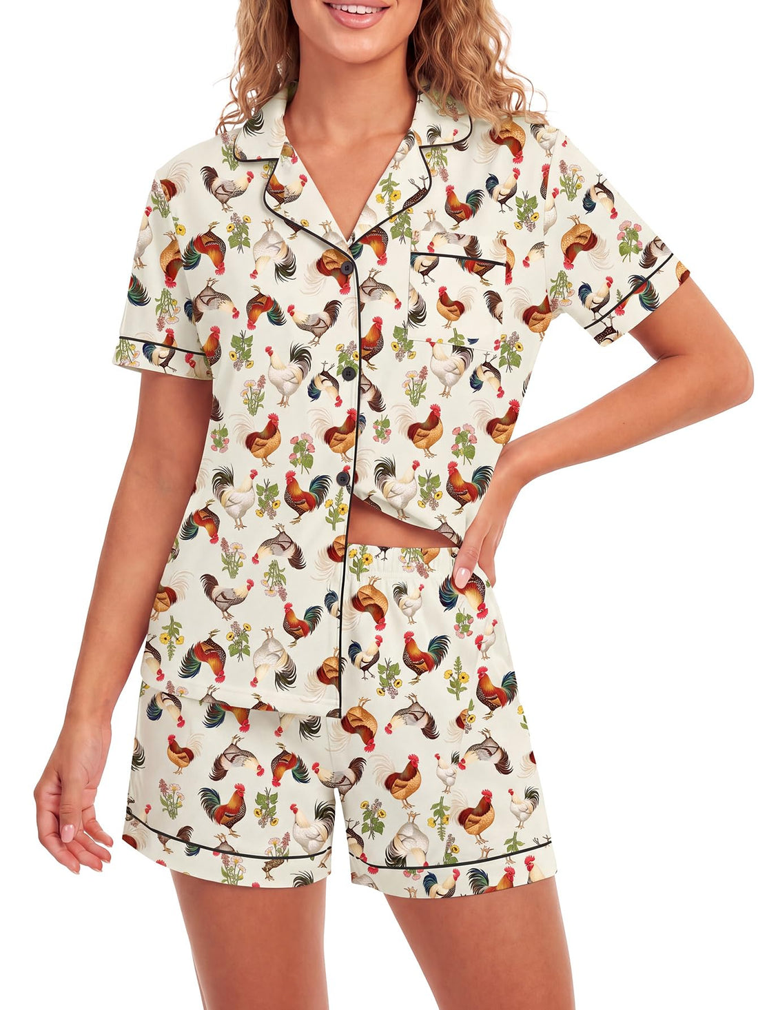 LYANER Women's Heart Print Pajamas Sets