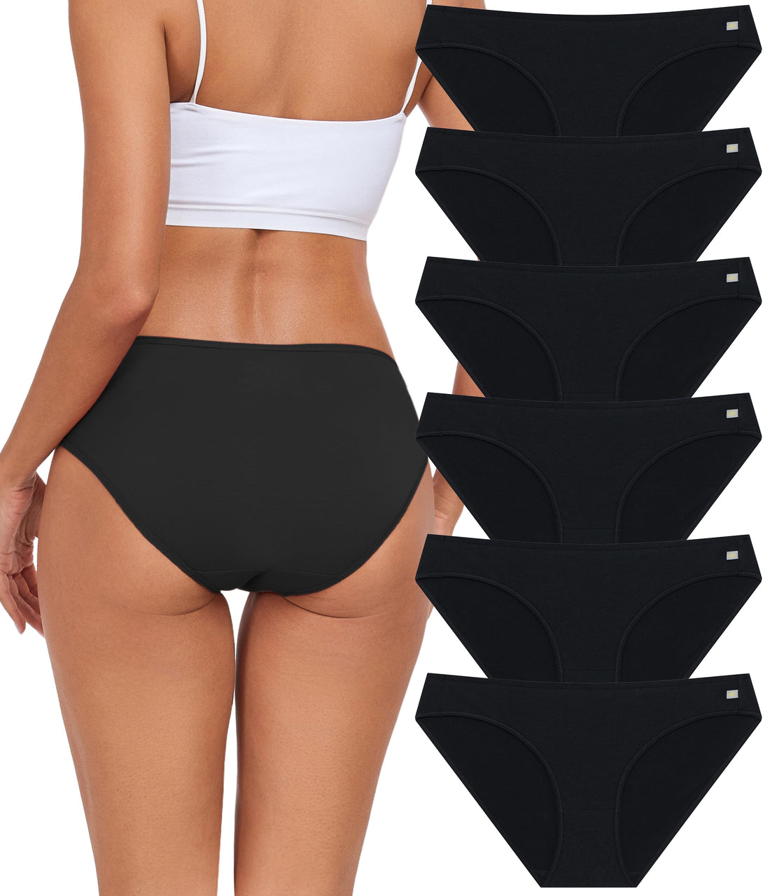 ANLIQI Women's Cotton Underwear Bikini Panties for Women Pack Moisture Wicking Soft Breathable Undies Stretch Hipster S-3XL