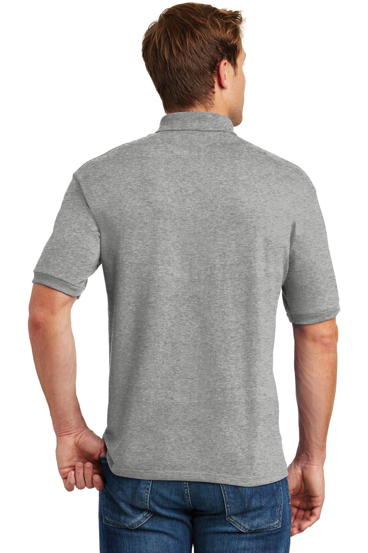 Hanes Mens EcoSmart Jersey Polo Shirt, Short-Sleeve Shirts for Men, T-Shirt, 2-Pack