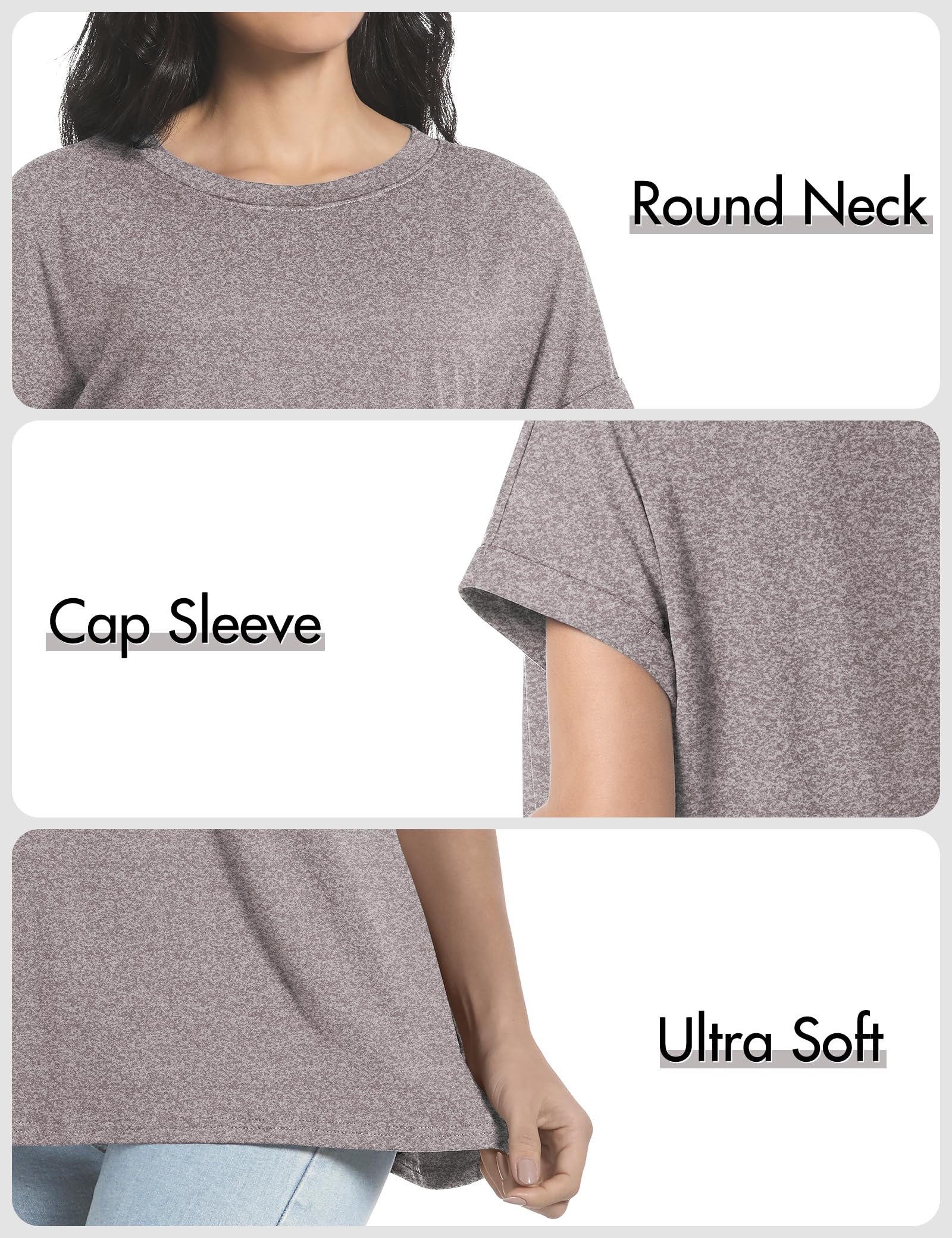 Siimcuzy 2/3/4 Pack Oversized Tshirts for Women Short Sleeves Workout Tops | Loose Fit, Crew Neck, Baggy, Summer, Casual, Gym, Plus Size, Plain, Tops, Fashion, Clothes, 2026