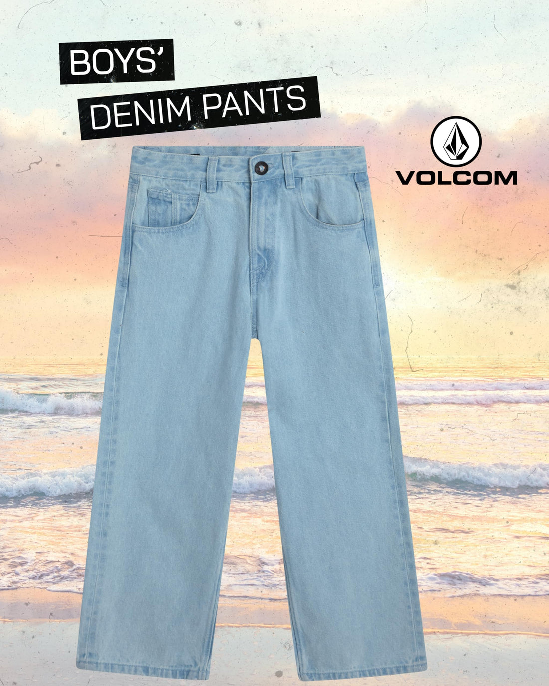 Volcom Boys' Regular Fit Pull-On Denim Jeans, 5-Pocket Style | Relaxed Comfort That Moves with Growing Kids, a Classic Timeless Look for School, Weekends or Everyday Wear