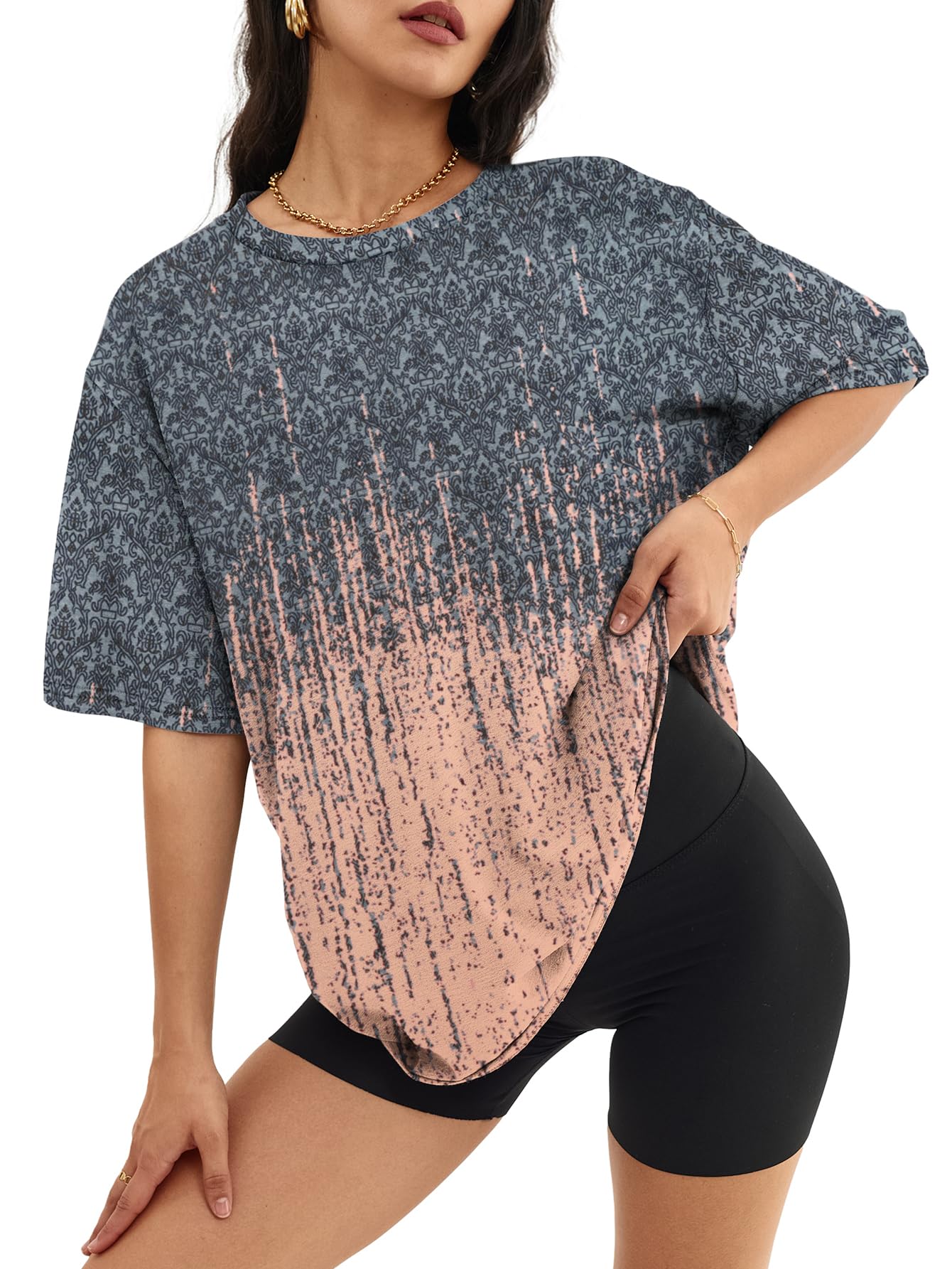 ATHMILE Womens Oversized T Shirts Casual Tee Workout Tops Gym Clothes Summer Loose Fit Short Sleeve Graphics Basic Y2K 2026