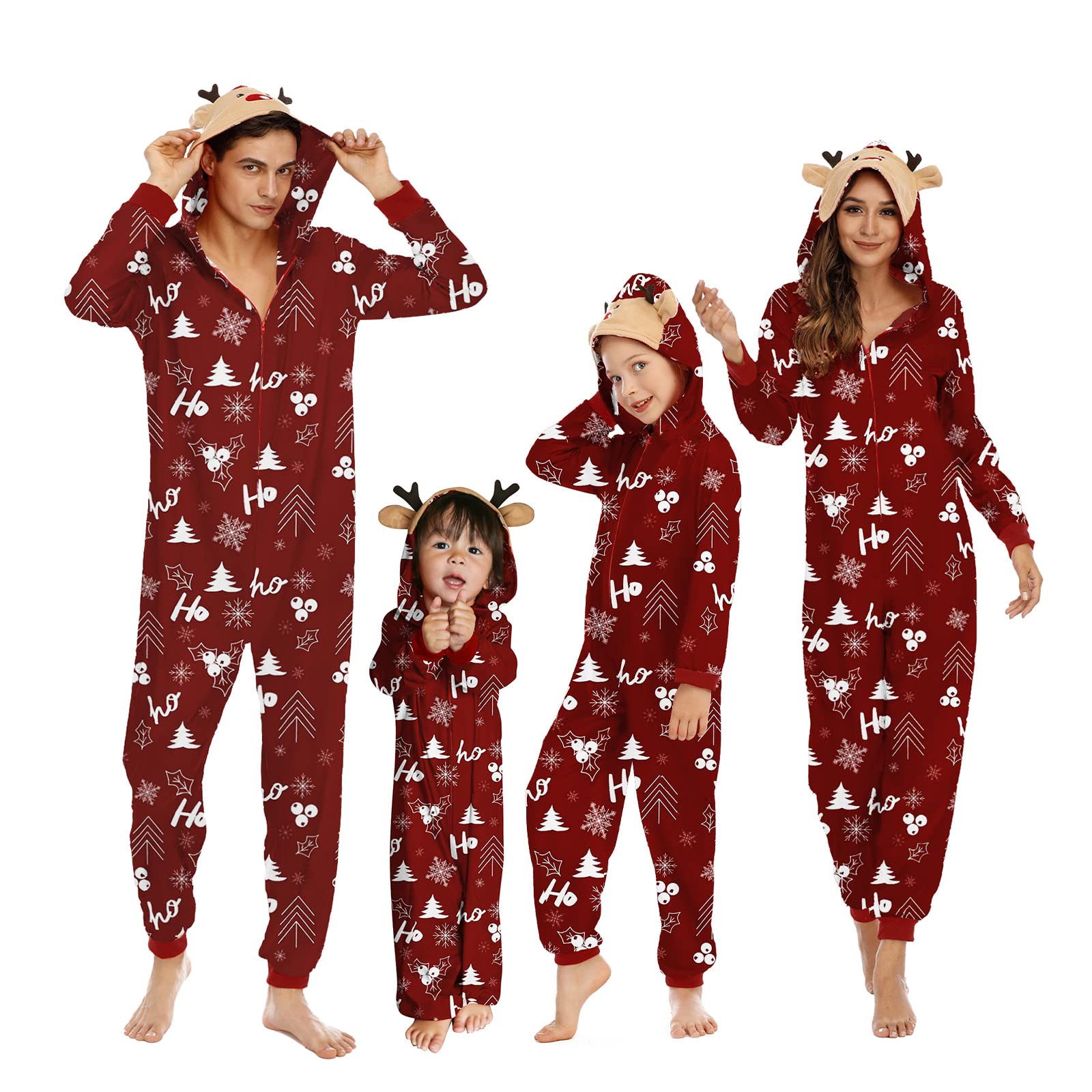 Neufigr Family Christmas Pajamas Matching Sets, Xmas PJs Mathching Set, Holiday Family Sleepwear Sets Long Sleeves Onesies