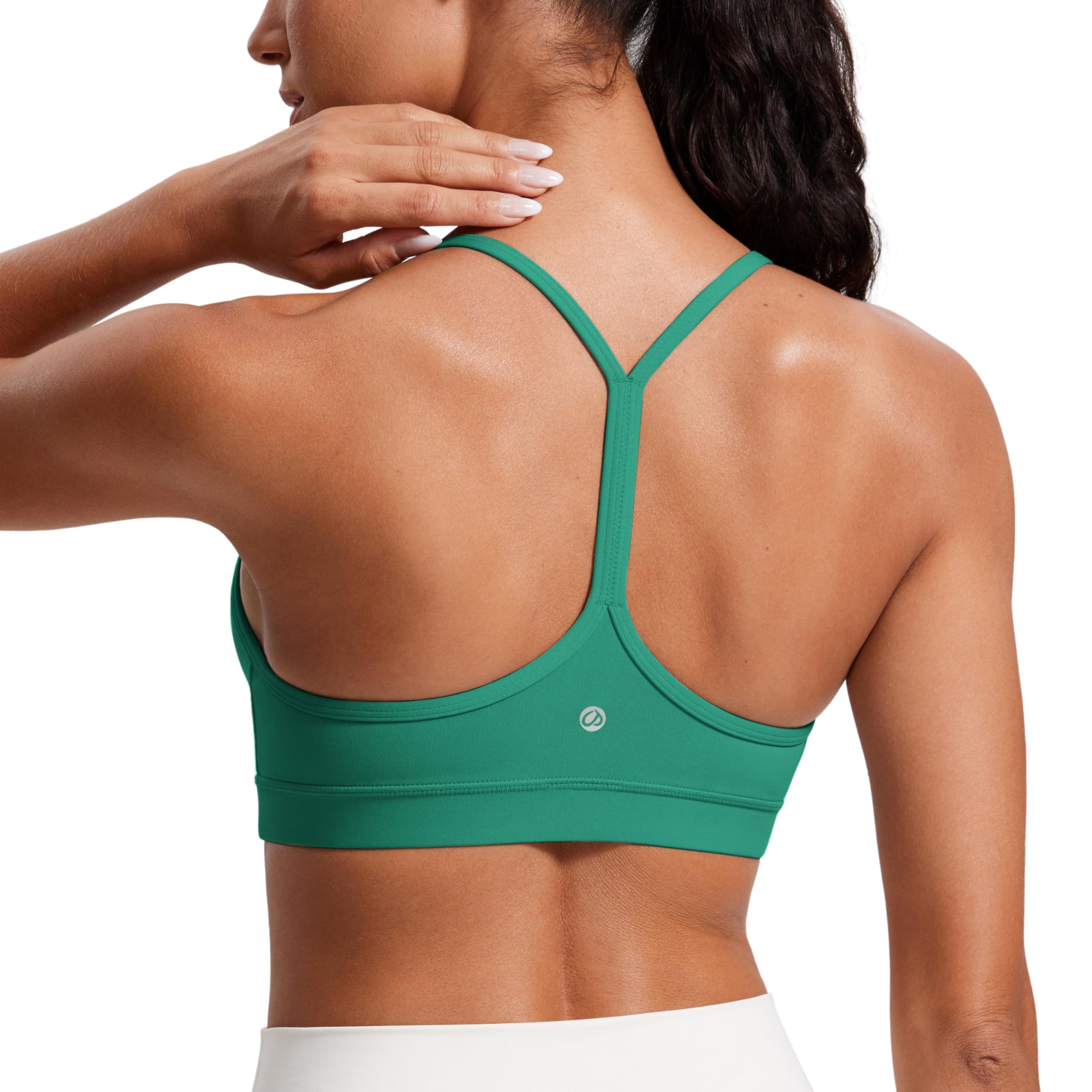 CRZ YOGA Butterluxe Y Back Sports Bras | Light Support, Removable Pads, Yoga, Extremely Soft, Scoop Neck, Spaghetti Strap, for Women