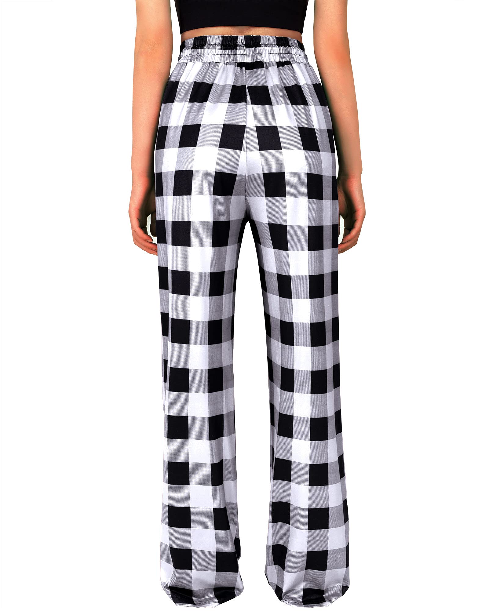 Womens Pajama Pants Plaid Stretch Comfy Lounge Pants Sleep Bottoms Y2K PJ
