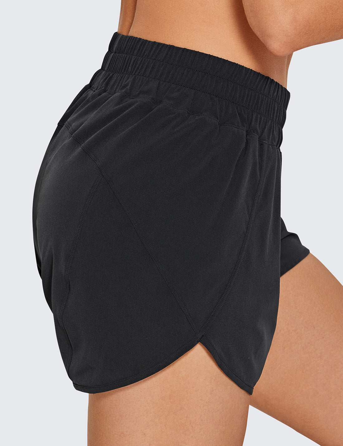 CRZ YOGA Dolphin Athletic Shorts 3" | High Waisted, Mesh Liner, Quick Dry, Lightweight, A Zip Pocket, for Women