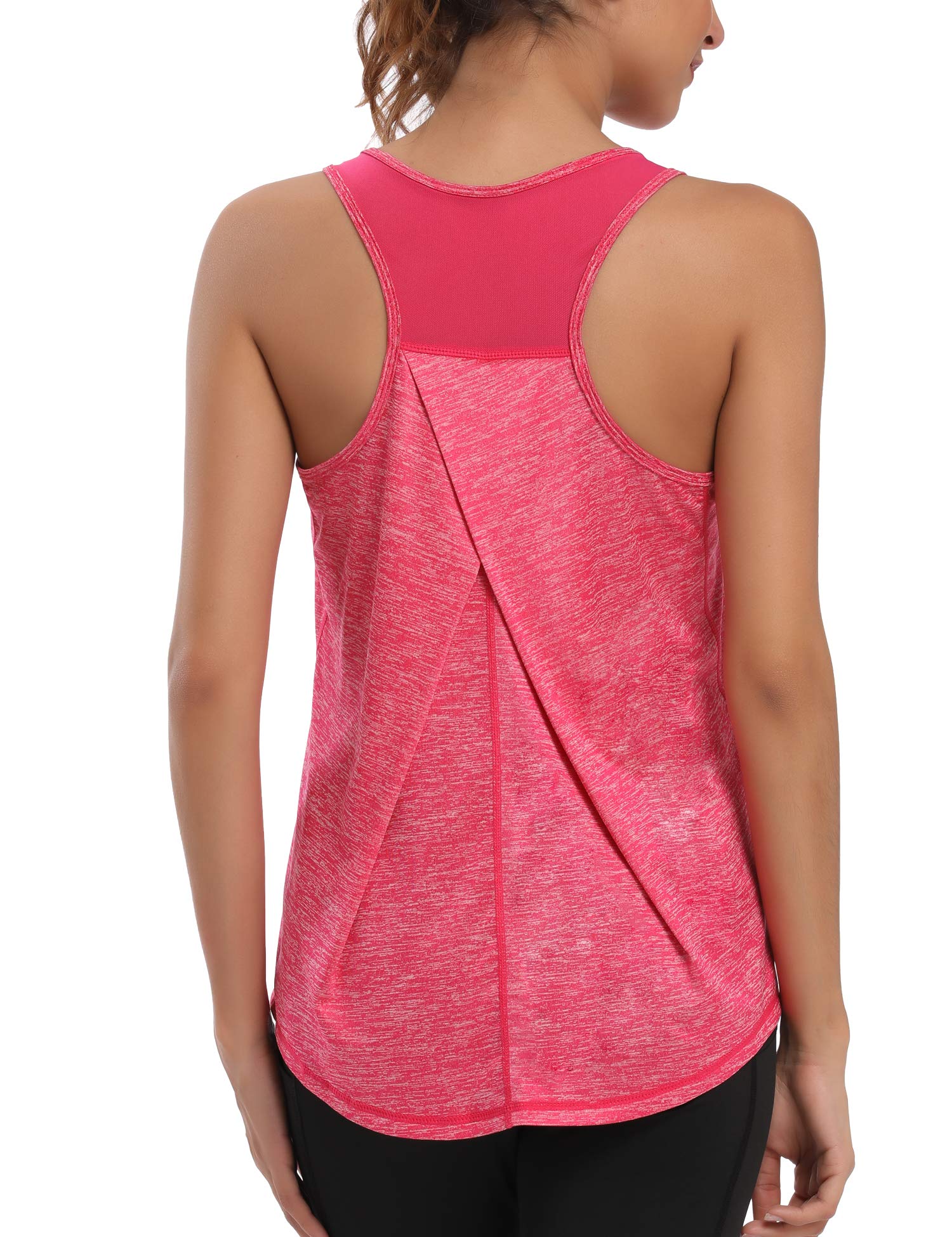 Aeuui Womens Workout Tops for Women Racerback Tank Tops Mesh Yoga Shirts Athletic Running Tank Tops Sleeveless Gym Clothes