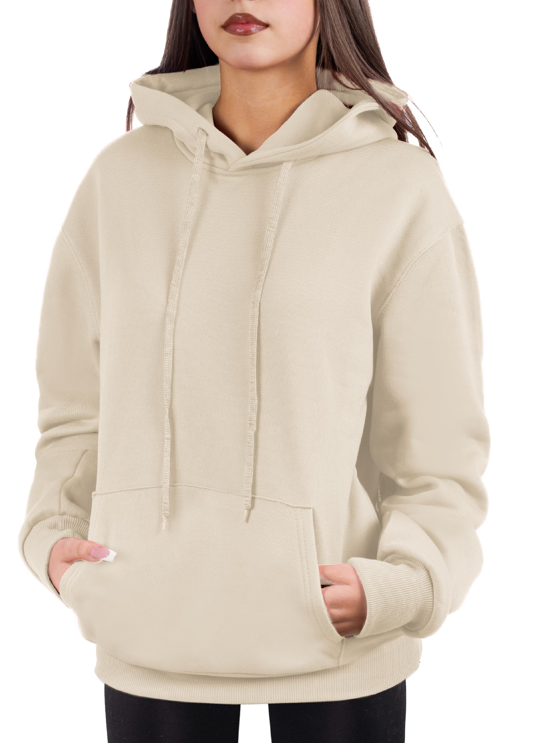 Oversized Pullover Hoodie for Women Soft Fleece Cotton Blend, Cozy Everyday Sweatshirt